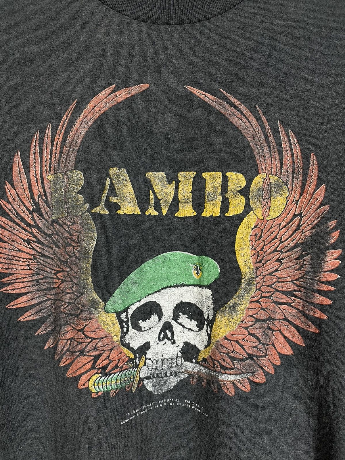 Vintage Vintage 80s Rambo first Blood part II promo t shirt Size US M / EU 48-50 / 2 - 4 Thumbnail