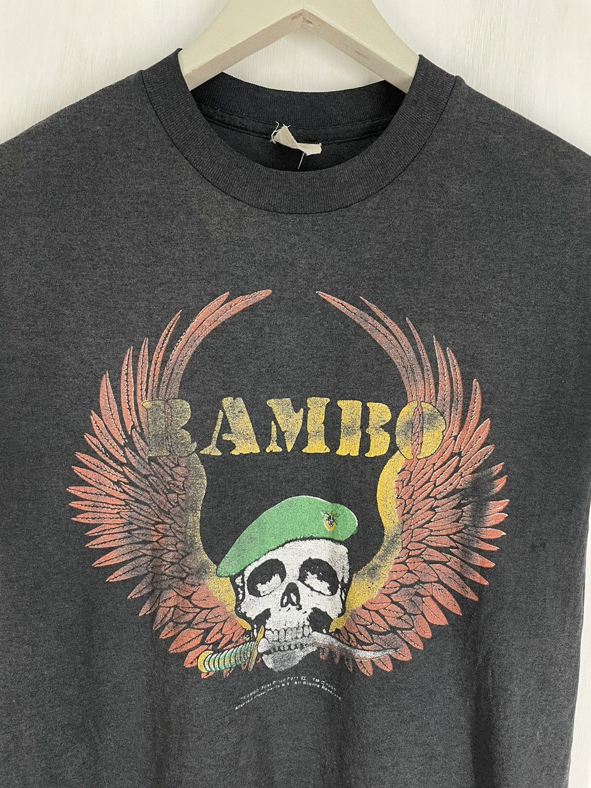 Vintage Vintage 80s Rambo first Blood part II promo t shirt Size US M / EU 48-50 / 2 - 3 Thumbnail