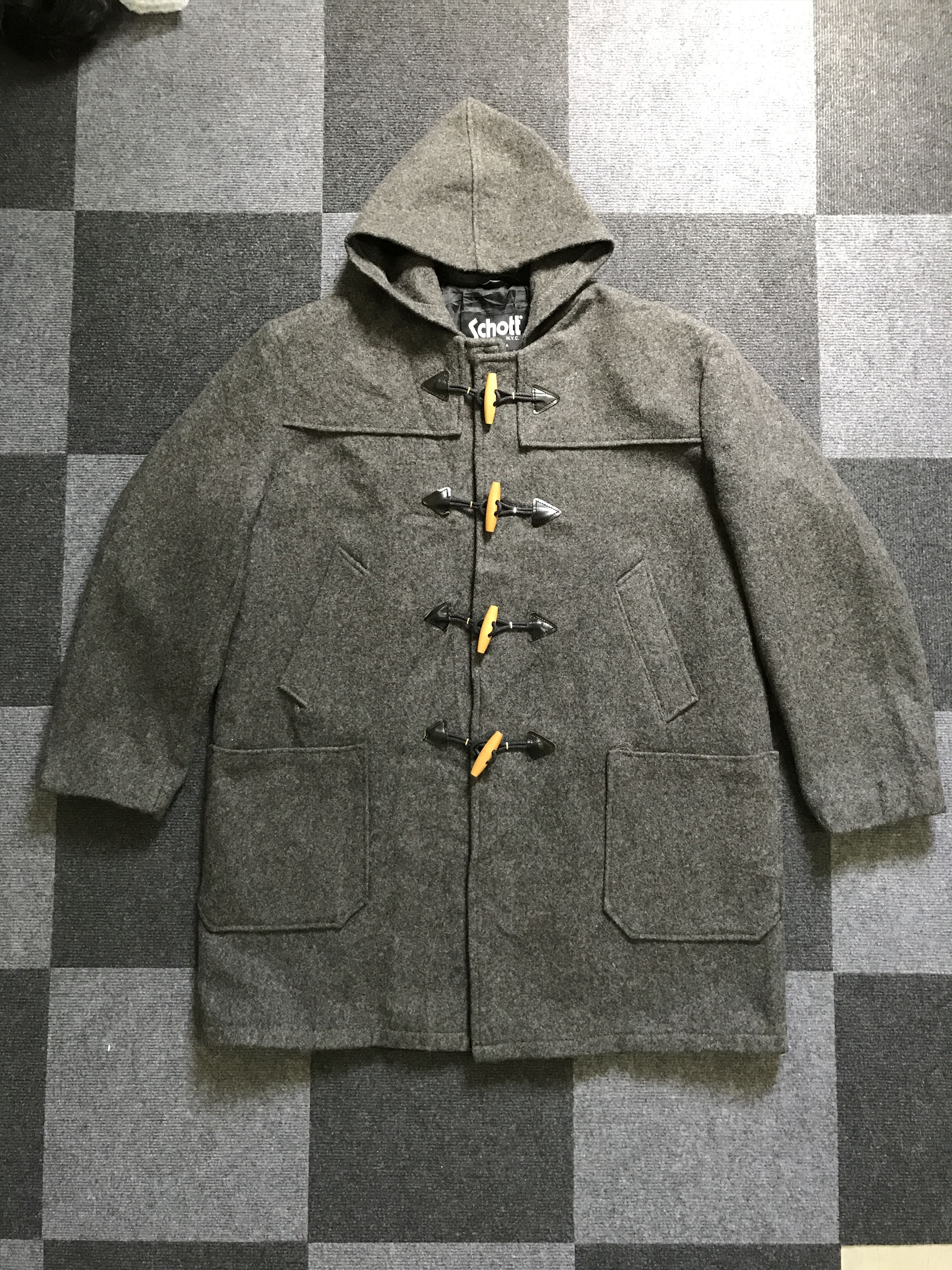 Schott J12 Vintage Schott Military Wool Duffle Coat Size US L / EU 52-54 / 3 - 1 Thumbnail