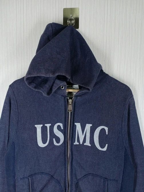 Schott RARE VINTAGE 90'S SCHOTT NYC USMC HOODIE SWEATSHIRT Size US M / EU 48-50 / 2 - 2 Thumbnail