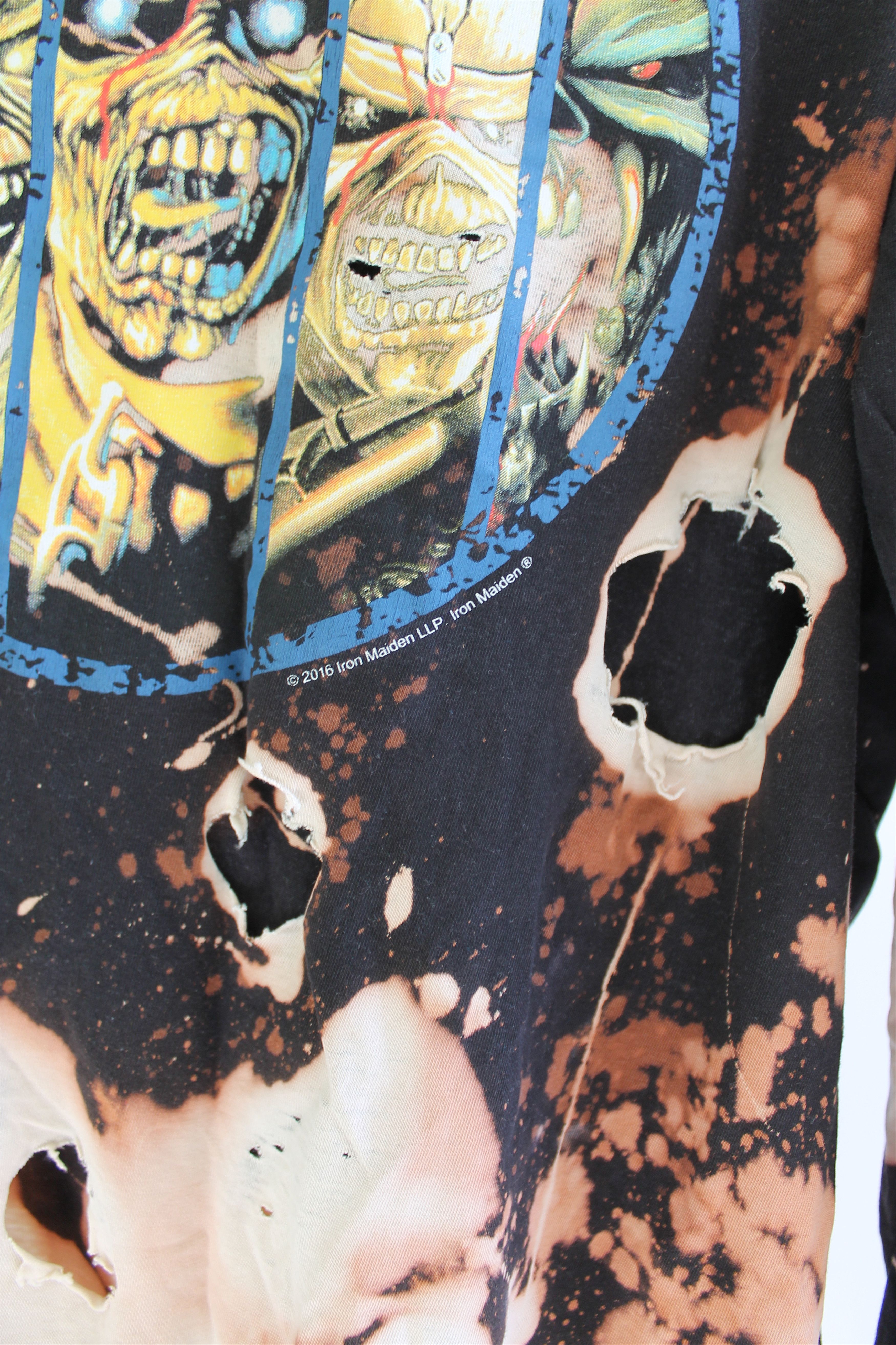 Iron Maiden Iron Maiden rock band tie dye trashed Medium Size US M / EU 48-50 / 2 - 2 Thumbnail