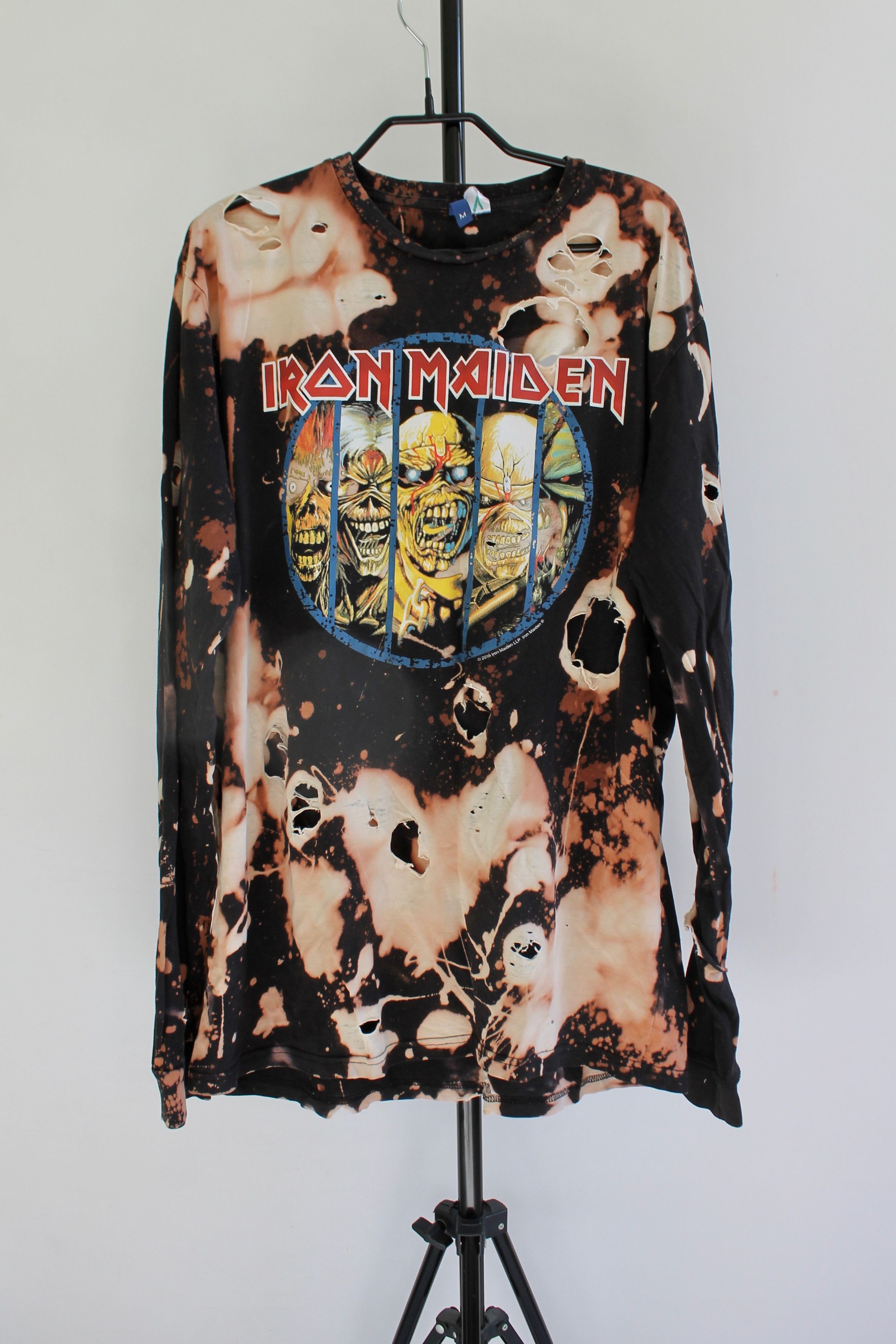 Iron Maiden Iron Maiden rock band tie dye trashed Medium Size US M / EU 48-50 / 2 - 1 Thumbnail