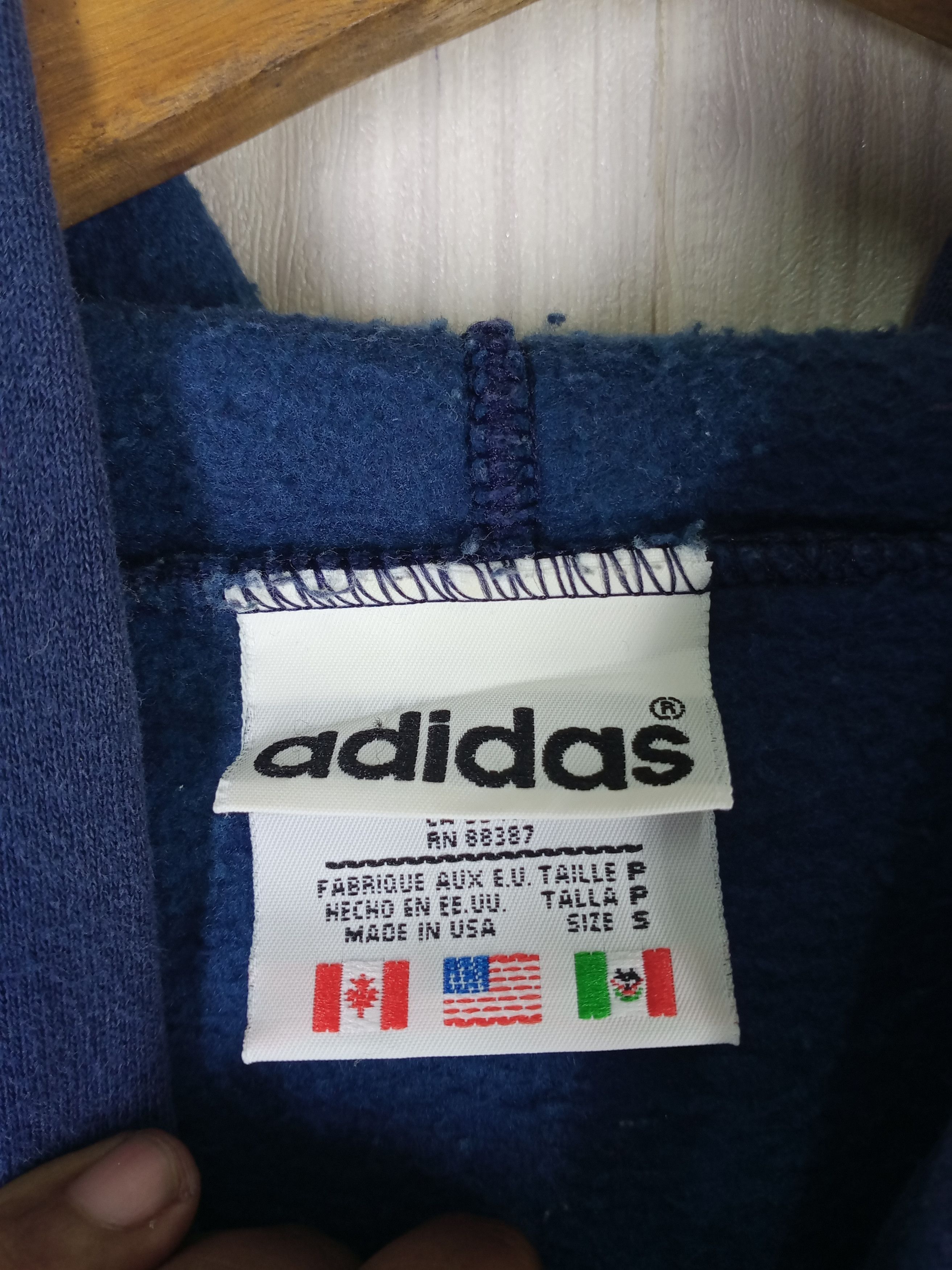 Adidas Very Rare Vintage 90s Adidas Hoodie Sweatshirt Size US L / EU 52-54 / 3 - 4 Thumbnail
