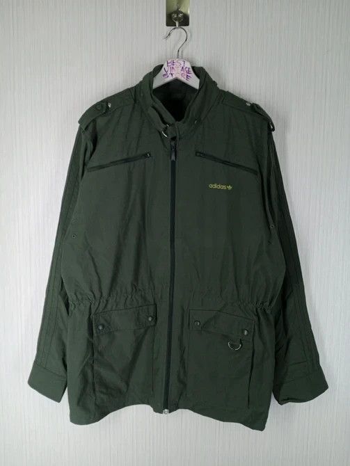 Adidas × Vintage Rare Vintage Adidas Military Army Parka Style Jacket Size US L / EU 52-54 / 3 - 1 Thumbnail