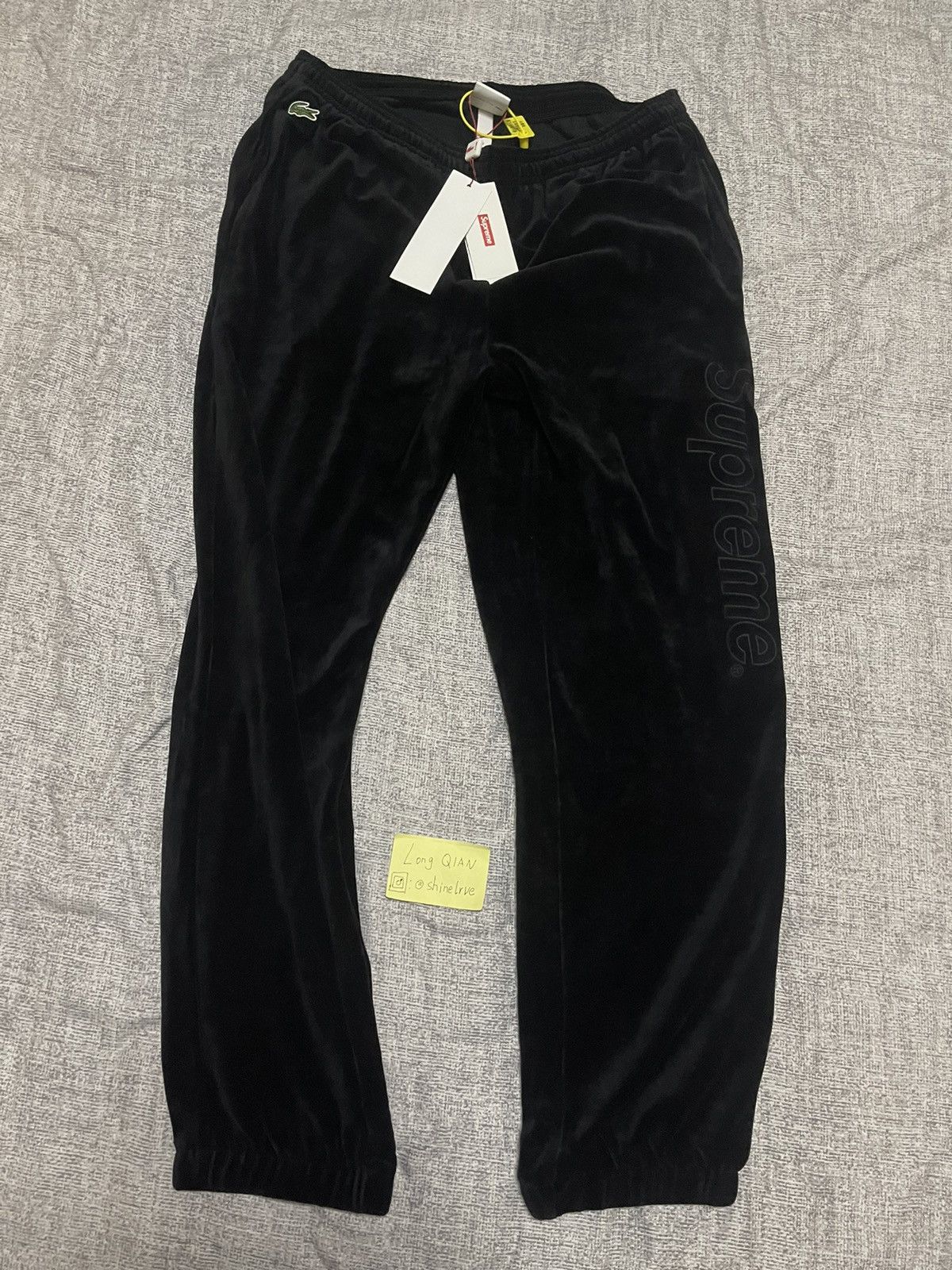 Supreme Supreme Lacoste velour track pant | Grailed