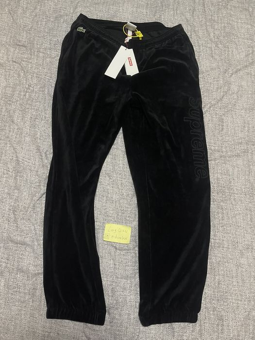 Supreme lacoste velour track on sale pant