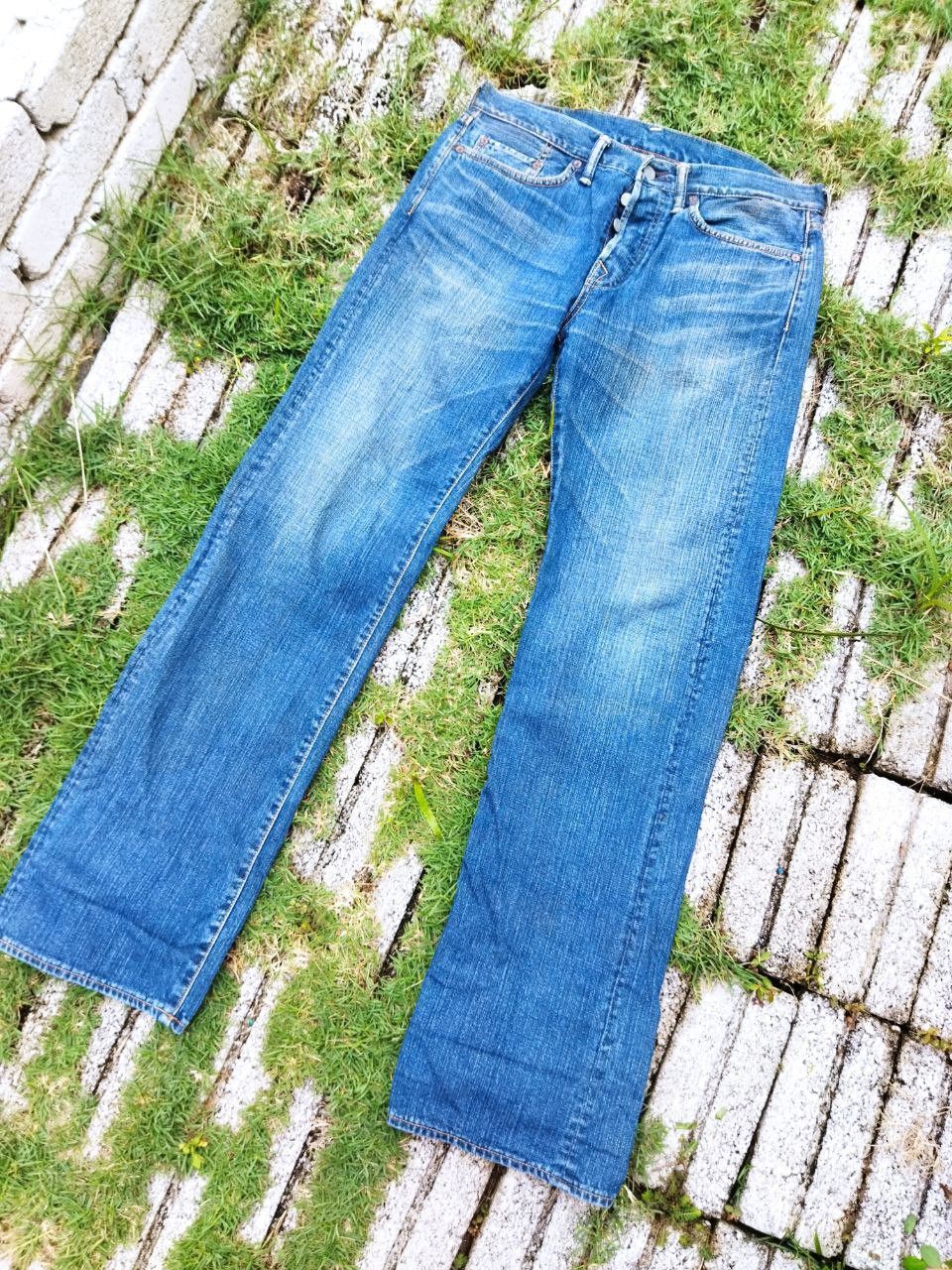 image of 45Rpm Japan Distressed Jeans in Blue Distressed, Men's (Size 33)