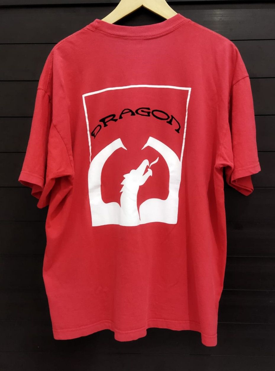 Vintage DRAGON Skateboard double sided t shirt red