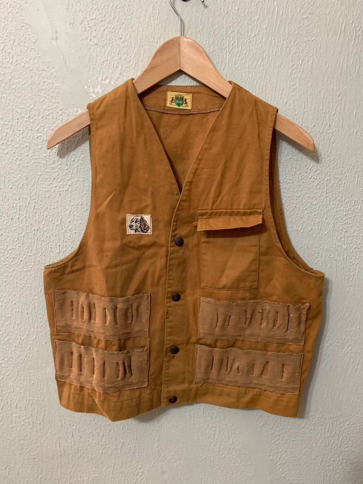 Large 1950s Vest Yellow Belvoir Waistcoat English Riding Vest Fox Hunting