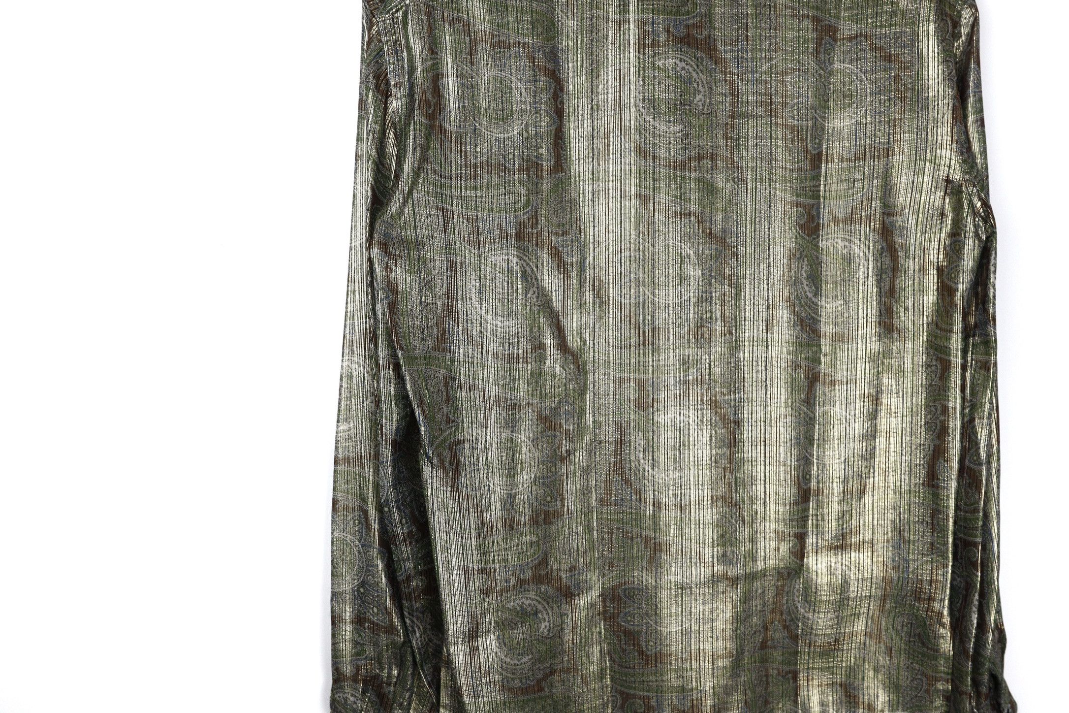 Saint Laurent Paris Saint Laurent Silk Gold Thread Nehru Collar Shirt Gold Size US M / EU 48-50 / 2 - 9 Thumbnail