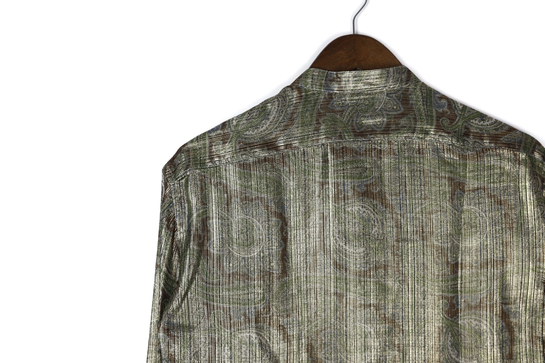 Saint Laurent Paris Saint Laurent Silk Gold Thread Nehru Collar Shirt Gold Size US M / EU 48-50 / 2 - 8 Thumbnail