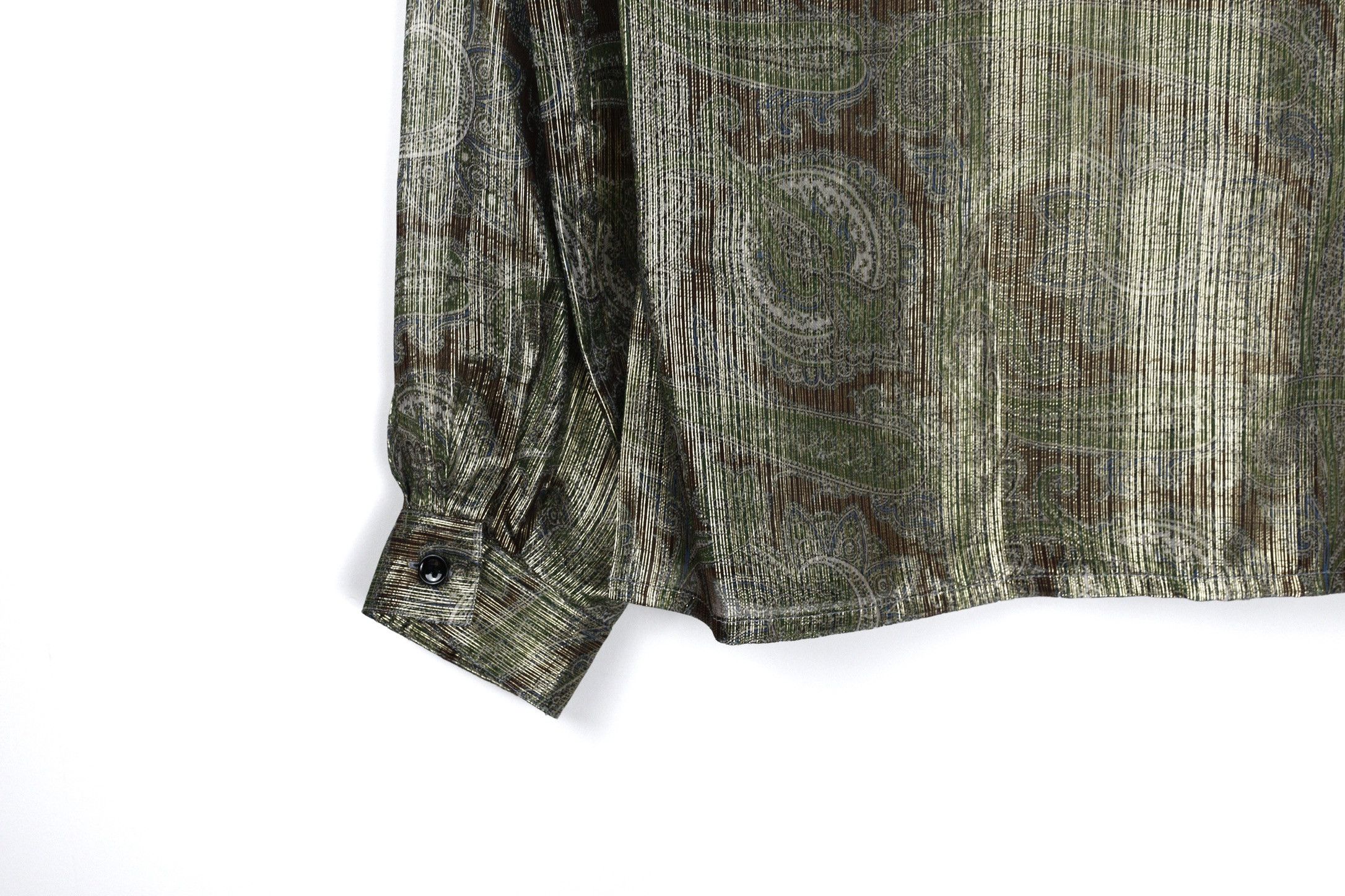 Saint Laurent Paris Saint Laurent Silk Gold Thread Nehru Collar Shirt Gold Size US M / EU 48-50 / 2 - 7 Thumbnail