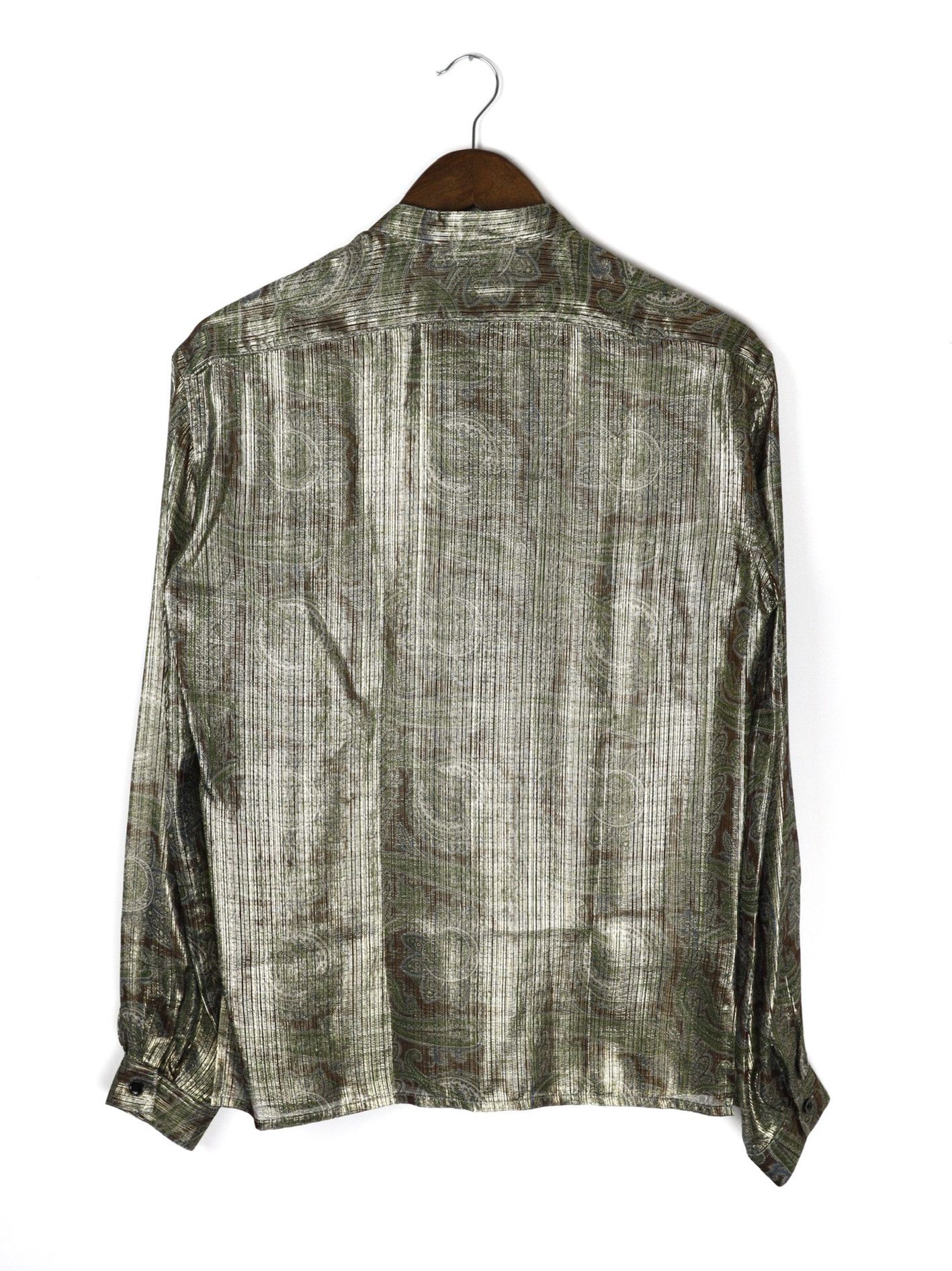 Saint Laurent Paris Saint Laurent Silk Gold Thread Nehru Collar Shirt Gold Size US M / EU 48-50 / 2 - 2 Thumbnail