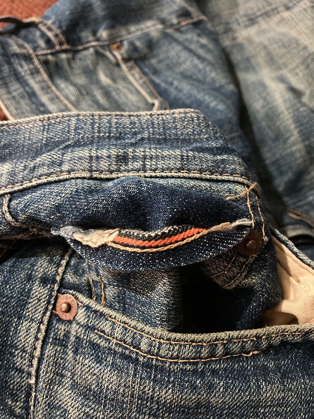 OMNIGOD Omnigod Japanese Brand Selvedge Distressed Denim Size US 30 / EU 46 - 11 Thumbnail