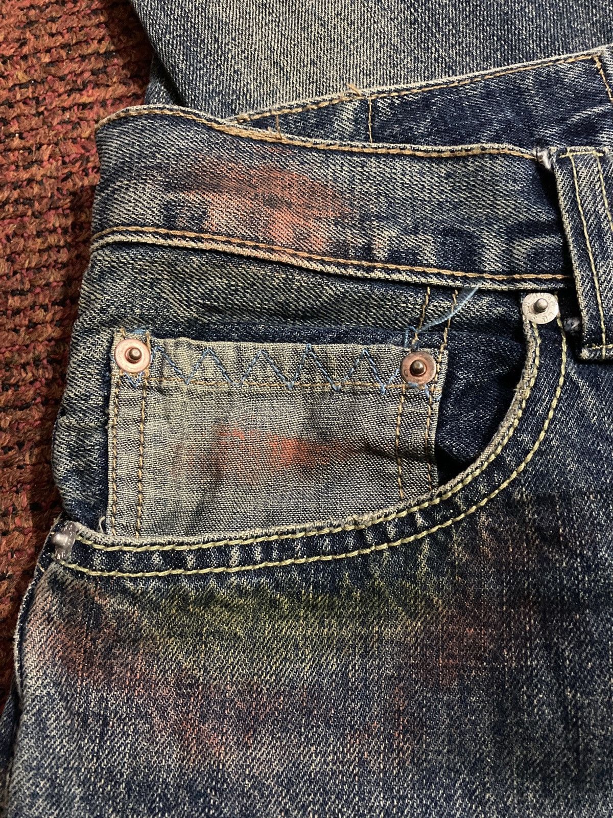 Japanese Brand Savignac de Denim Paint Splatter Patchwork Denim Size US 34 / EU 50 - 10 Thumbnail