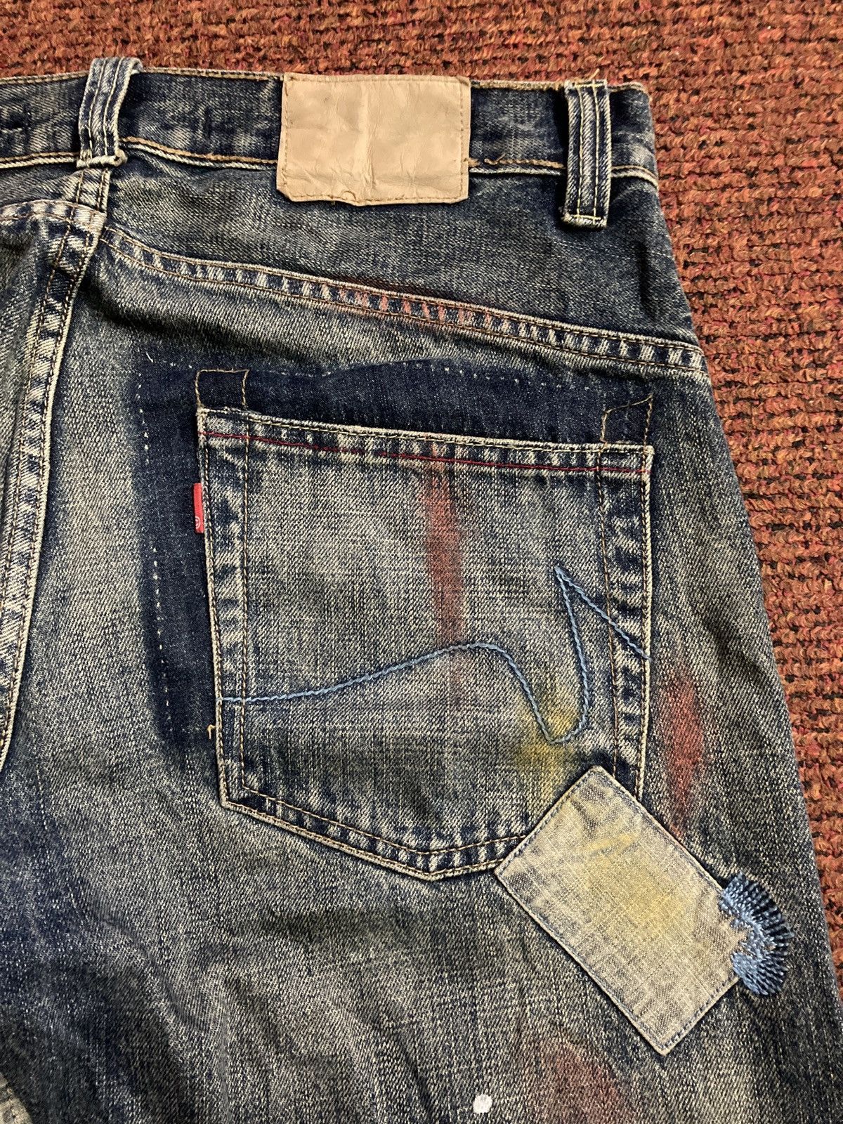 Japanese Brand Savignac de Denim Paint Splatter Patchwork Denim Size US 34 / EU 50 - 7 Thumbnail