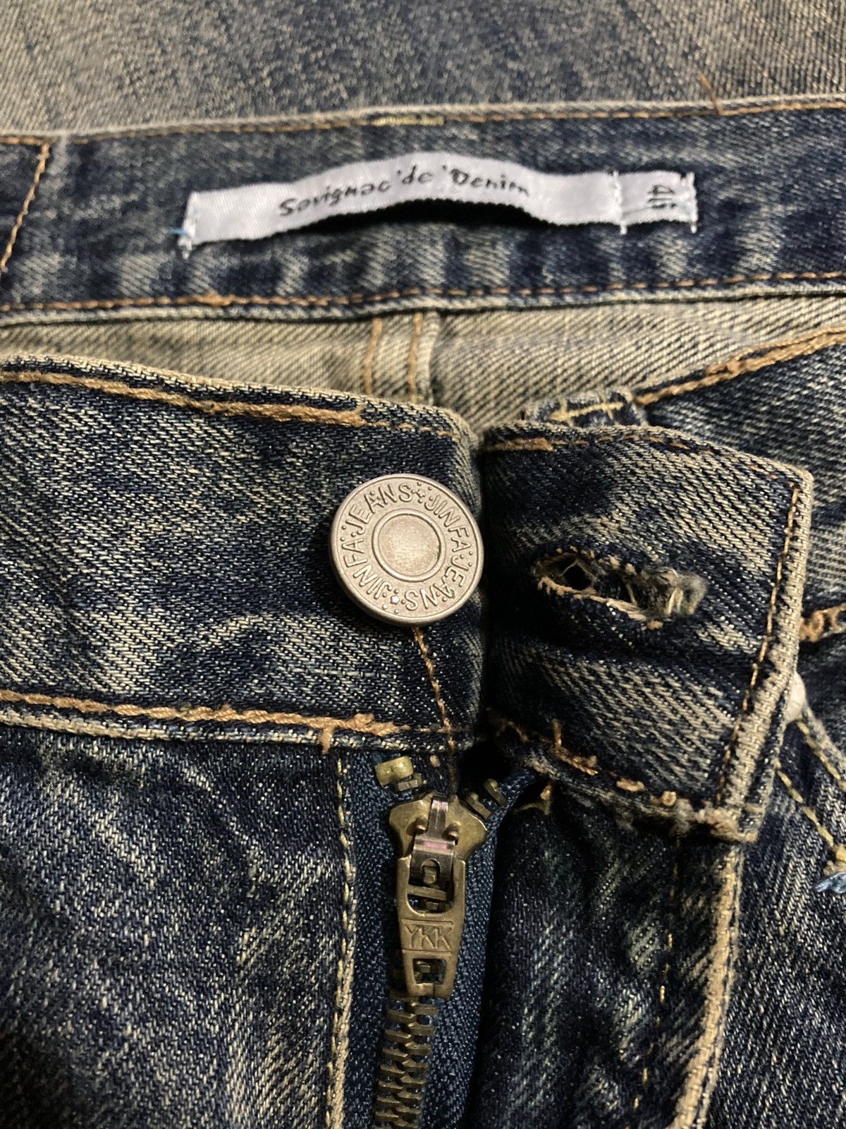 Japanese Brand Savignac de Denim Paint Splatter Patchwork Denim Size US 34 / EU 50 - 9 Thumbnail