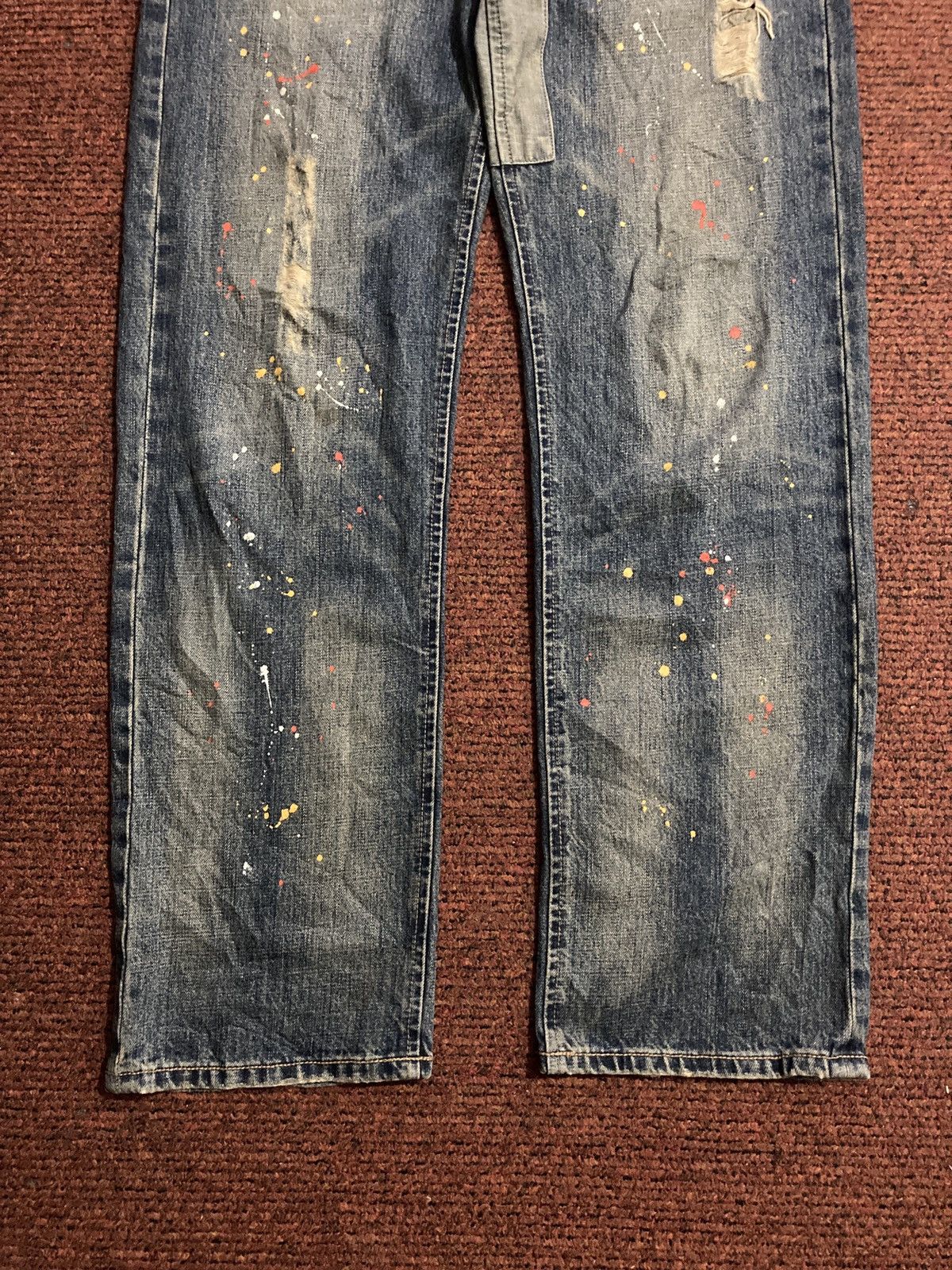 Japanese Brand Savignac de Denim Paint Splatter Patchwork Denim Size US 34 / EU 50 - 4 Thumbnail