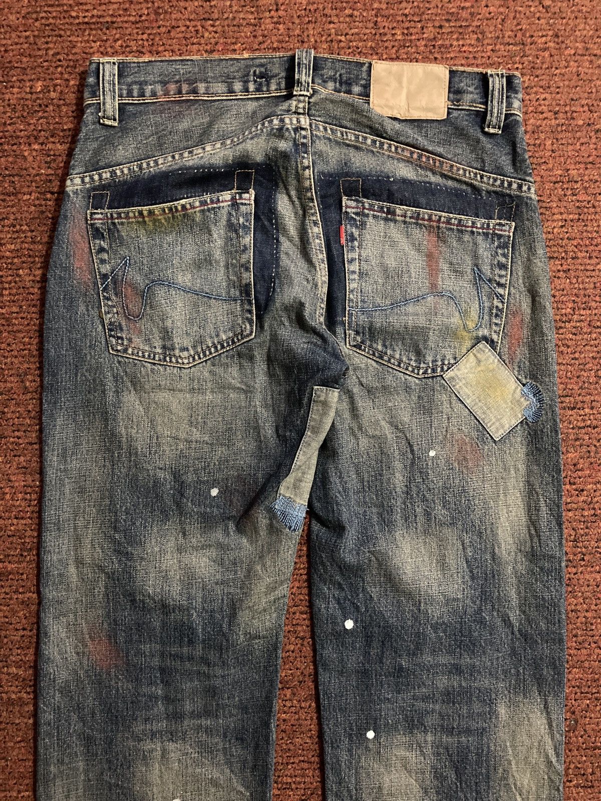 Japanese Brand Savignac de Denim Paint Splatter Patchwork Denim Size US 34 / EU 50 - 5 Thumbnail