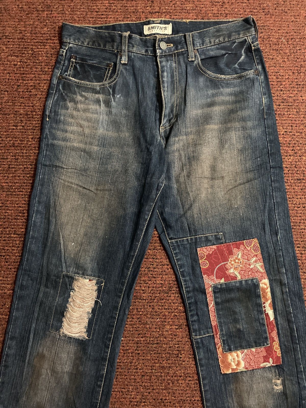 Smith's American Smith’s American Patchwork Distressed Denim Size US 32 / EU 48 - 3 Thumbnail