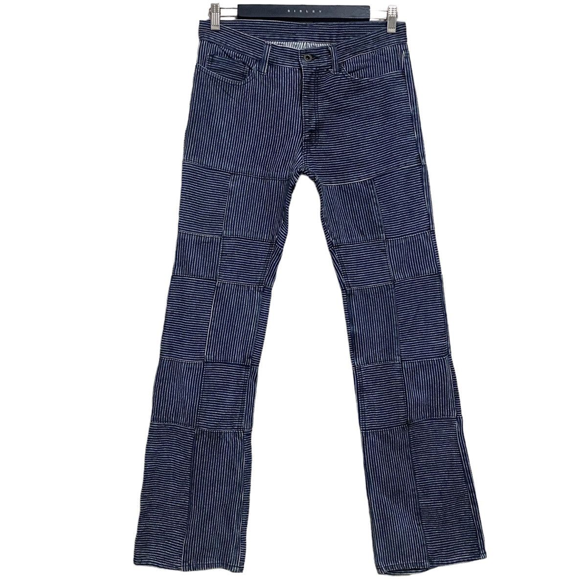 Japanese Brand DIFFERENCE RUPERT Flare Hickory Patchwork Pants Size US 30 / EU 46 - 1 Thumbnail
