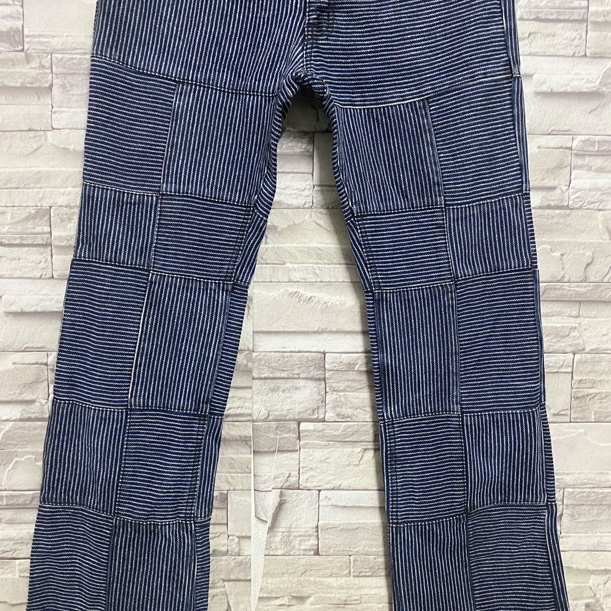 Japanese Brand DIFFERENCE RUPERT Flare Hickory Patchwork Pants Size US 30 / EU 46 - 7 Thumbnail