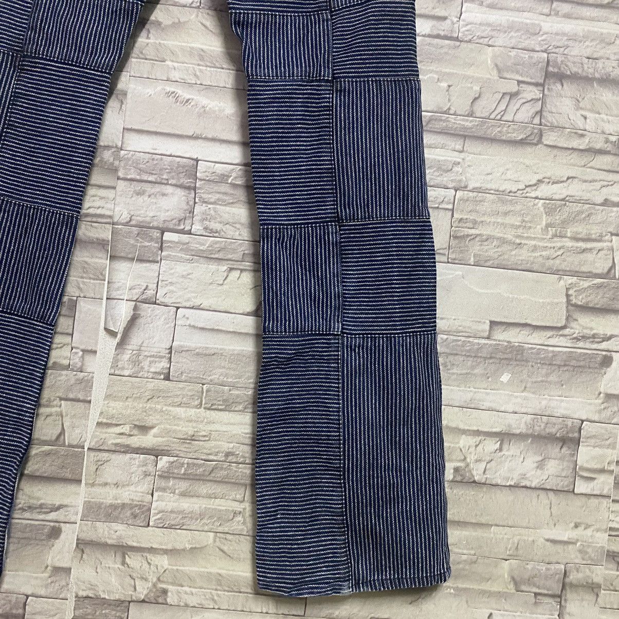 Japanese Brand DIFFERENCE RUPERT Flare Hickory Patchwork Pants Size US 30 / EU 46 - 16 Thumbnail