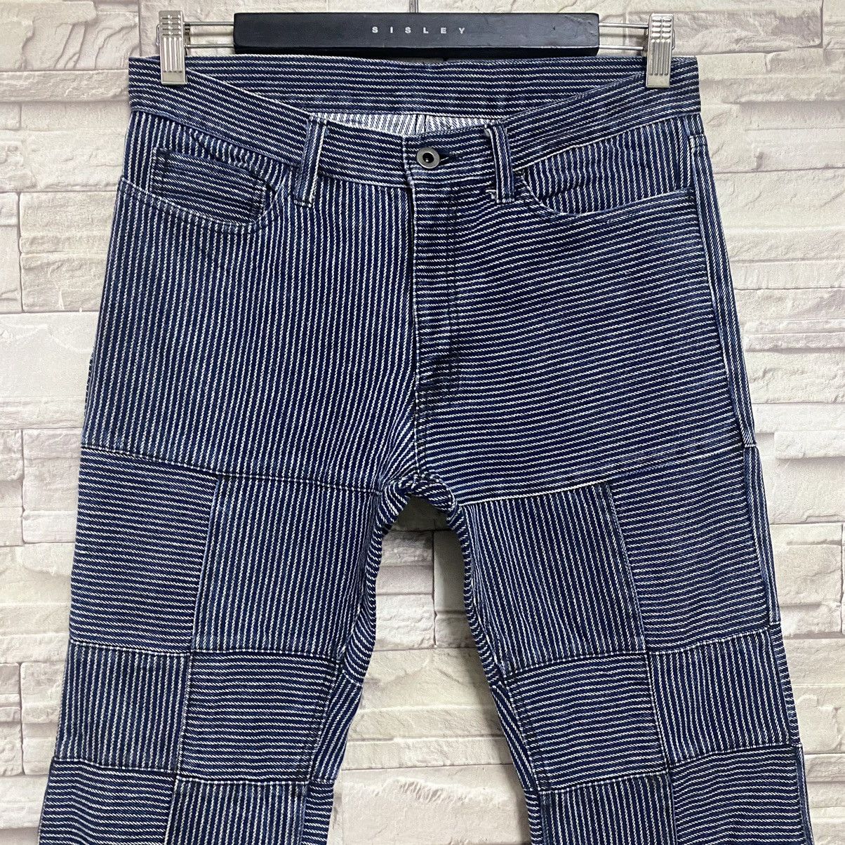 Japanese Brand DIFFERENCE RUPERT Flare Hickory Patchwork Pants Size US 30 / EU 46 - 4 Thumbnail