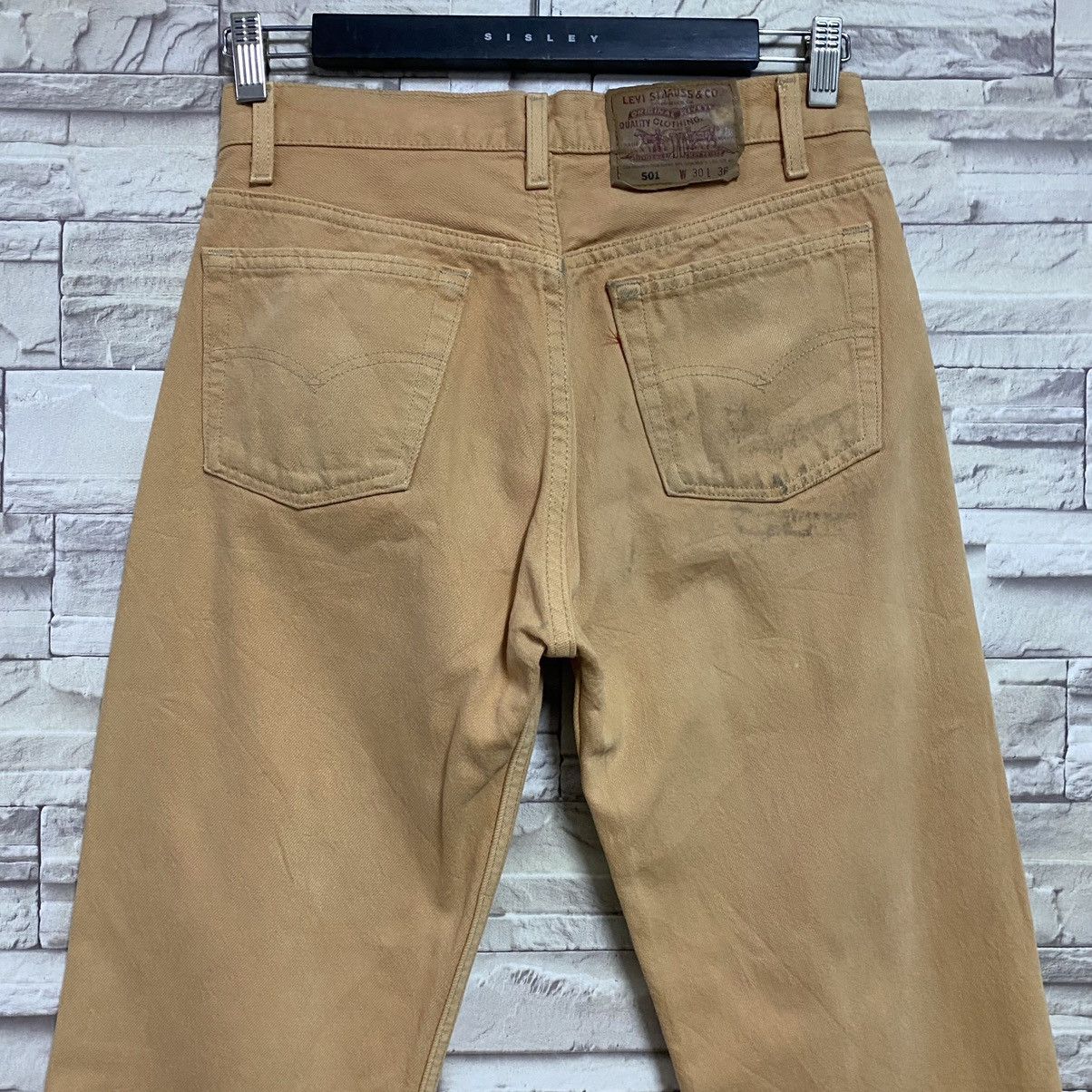 Levi's Vintage 90s Levis 501 Mustard Jeans 29x30 Made in USA Size US 29 - 10 Thumbnail