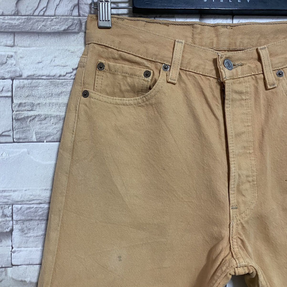 Levi's Vintage 90s Levis 501 Mustard Jeans 29x30 Made in USA Size US 29 - 7 Thumbnail