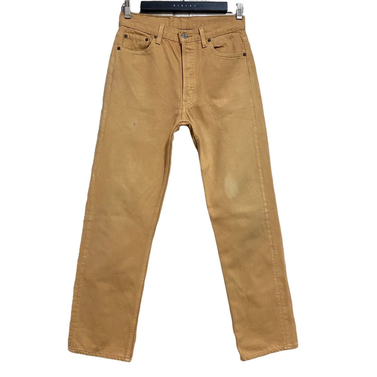 Levi's Vintage 90s Levis 501 Mustard Jeans 29x30 Made in USA Size US 29 - 1 Thumbnail