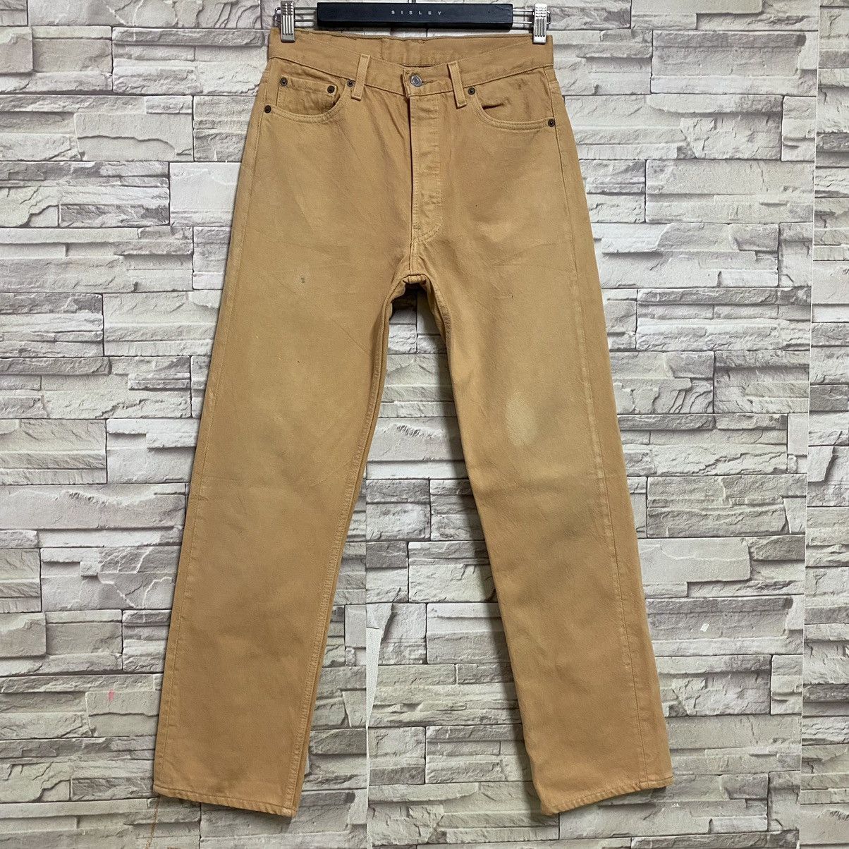 Levi's Vintage 90s Levis 501 Mustard Jeans 29x30 Made in USA Size US 29 - 3 Thumbnail
