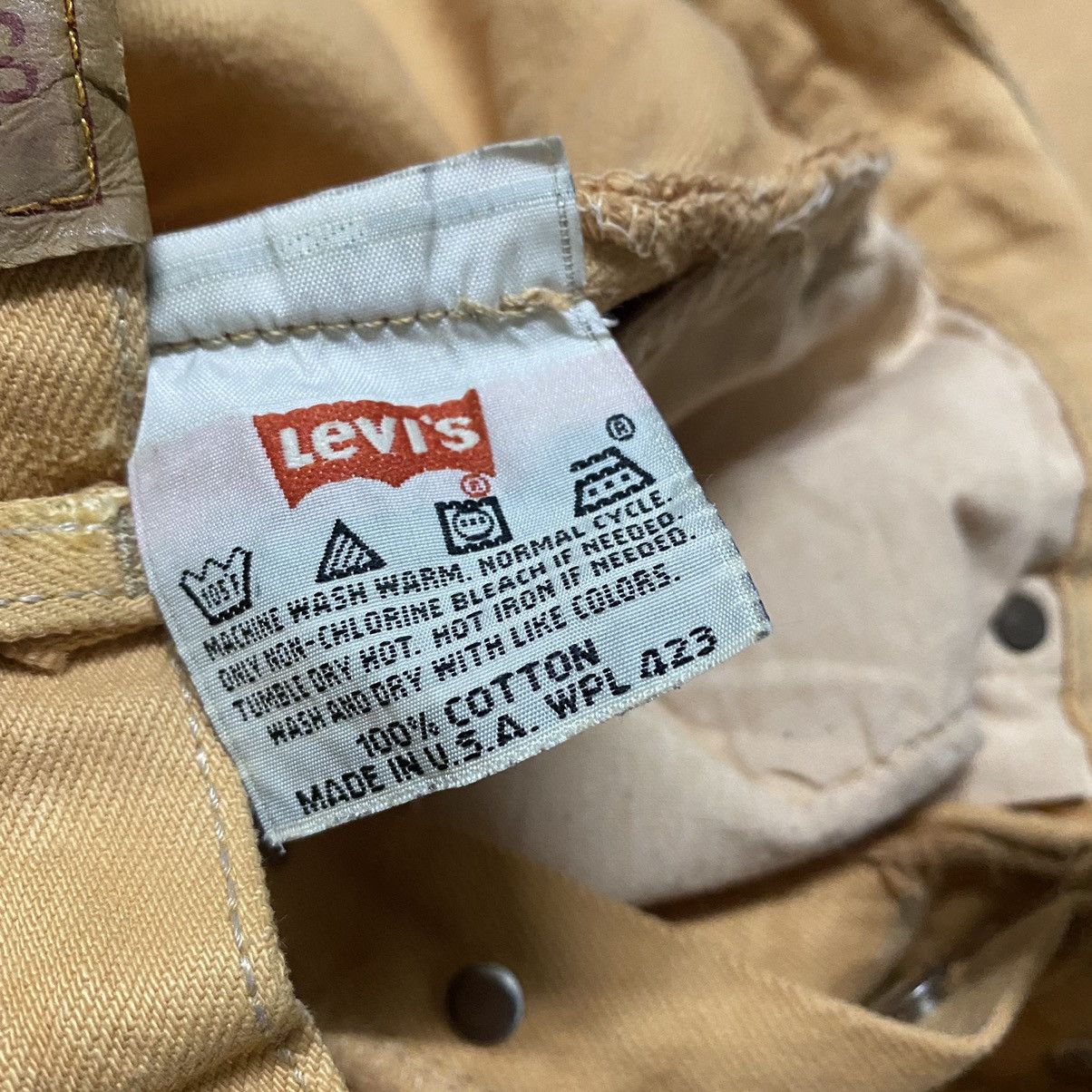 Levi's Vintage 90s Levis 501 Mustard Jeans 29x30 Made in USA Size US 29 - 16 Thumbnail