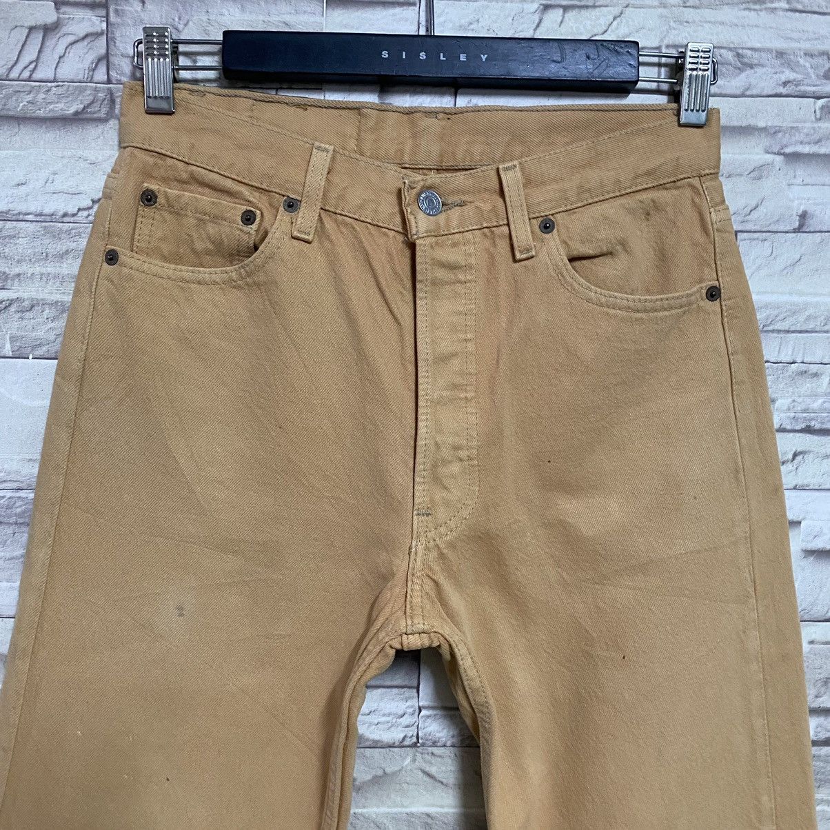 Levi's Vintage 90s Levis 501 Mustard Jeans 29x30 Made in USA Size US 29 - 4 Thumbnail