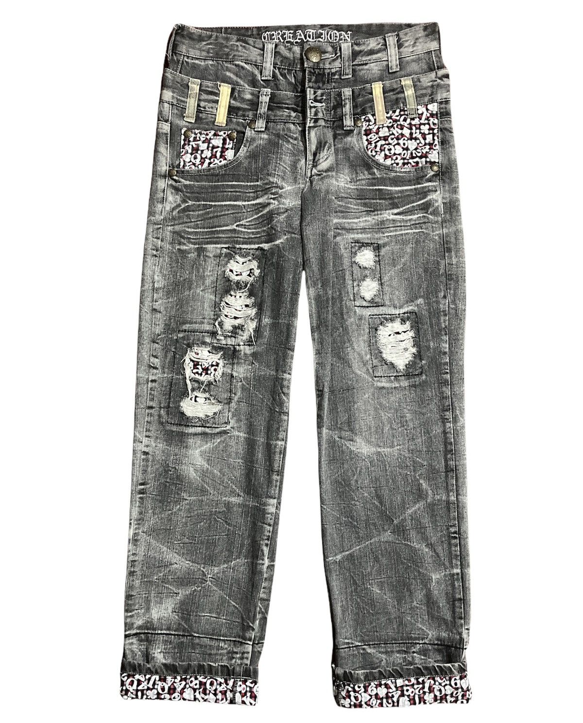If Six Was Nine Creation Double Waist Distressed Denim Size US 30 / EU 46 - 1 Thumbnail