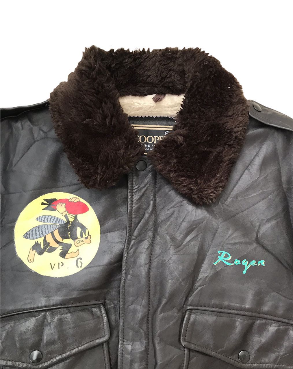 Cooper × Vintage Vintage 70s Cooper G1 Leather Flight Aviator Bomber Jacket Size US L / EU 52-54 / 3 - 5 Thumbnail