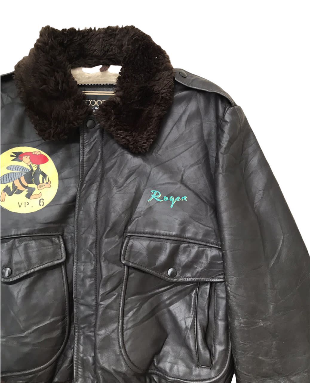 Cooper × Vintage Vintage 70s Cooper G1 Leather Flight Aviator Bomber Jacket Size US L / EU 52-54 / 3 - 3 Thumbnail