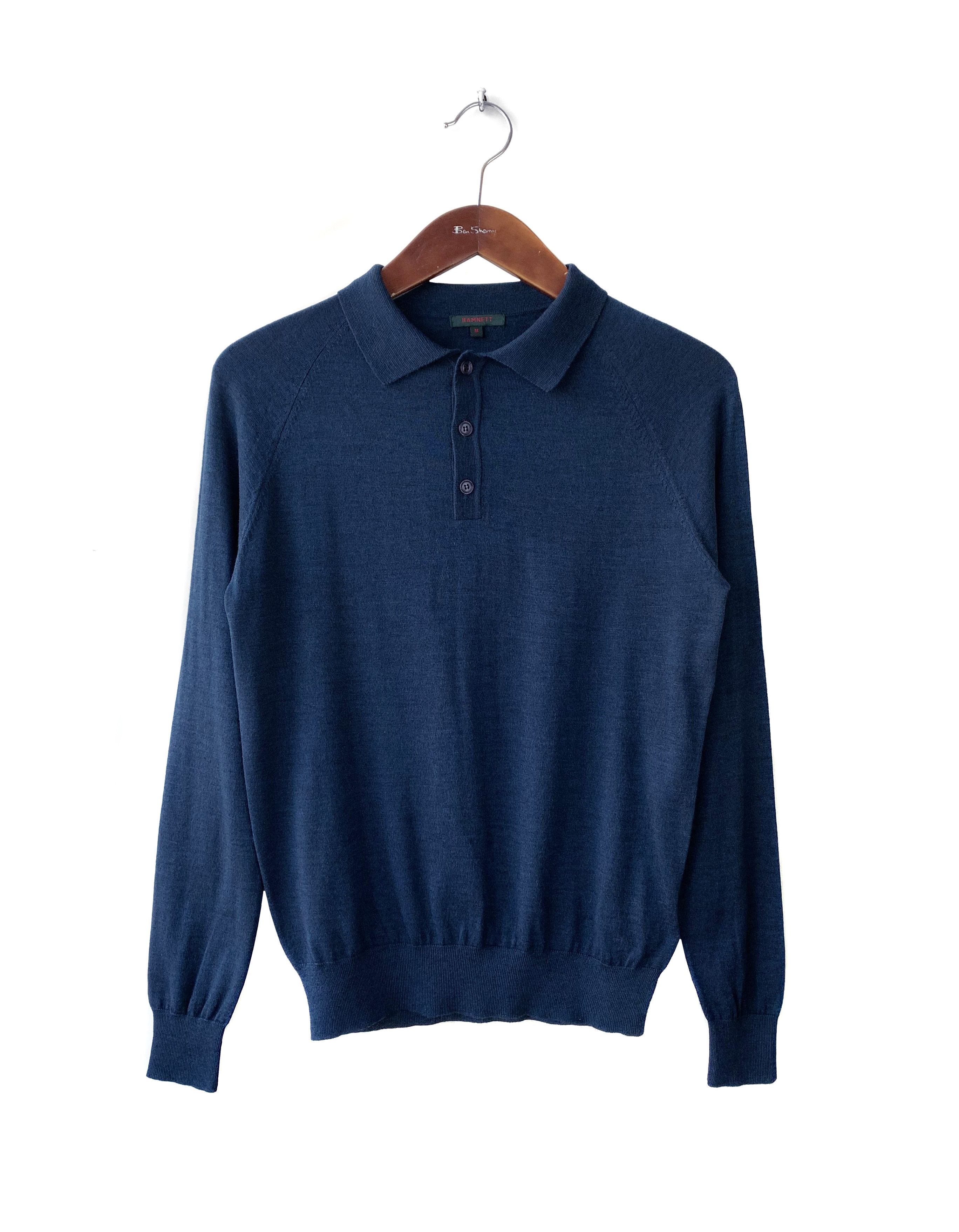 Katharine Hamnett London blue wool long sleewe sweater