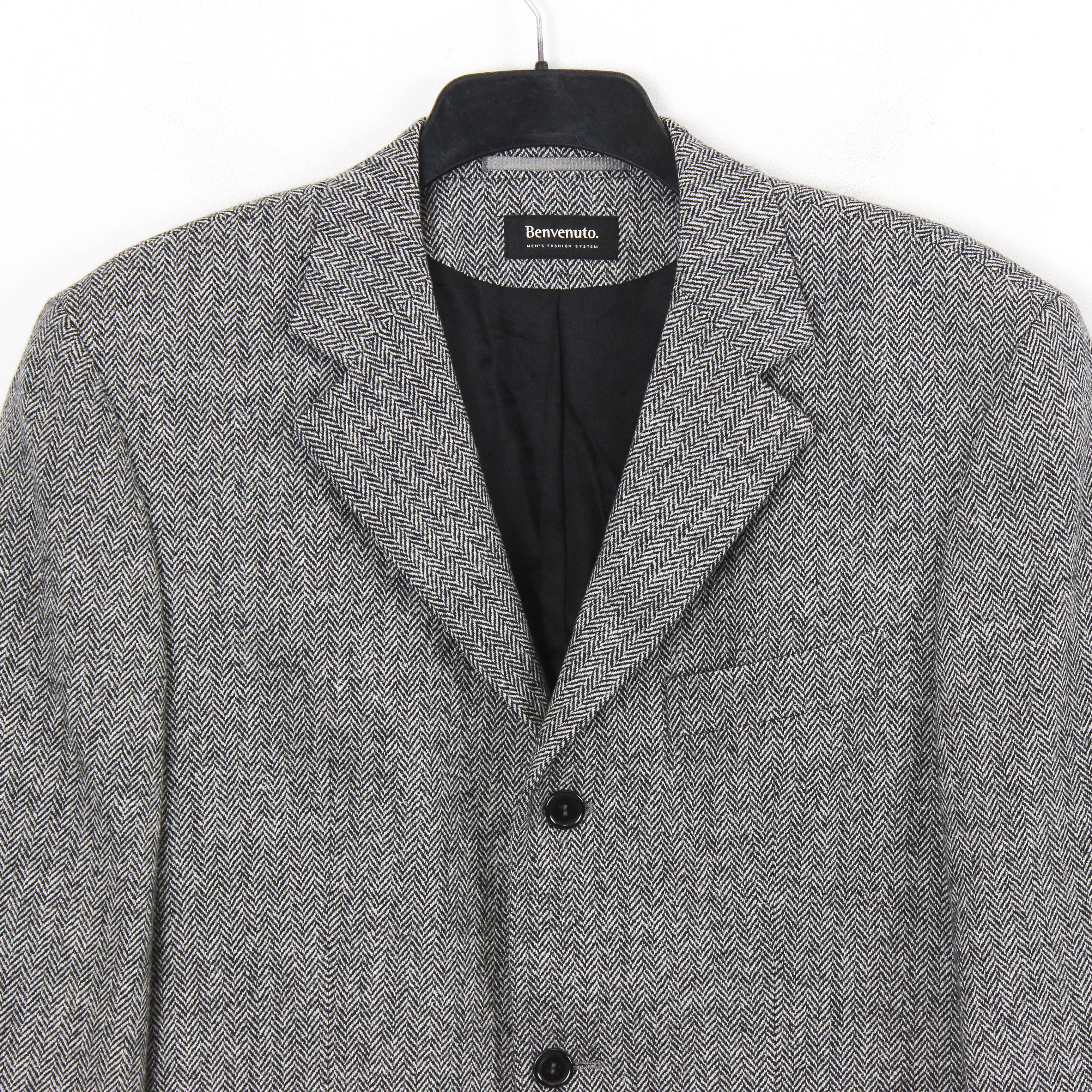 BENVENUTO. US 40 UK Cashmere Wool Tweed Blazer EU 50 Suit Jacket M Size 40R - 3 Thumbnail