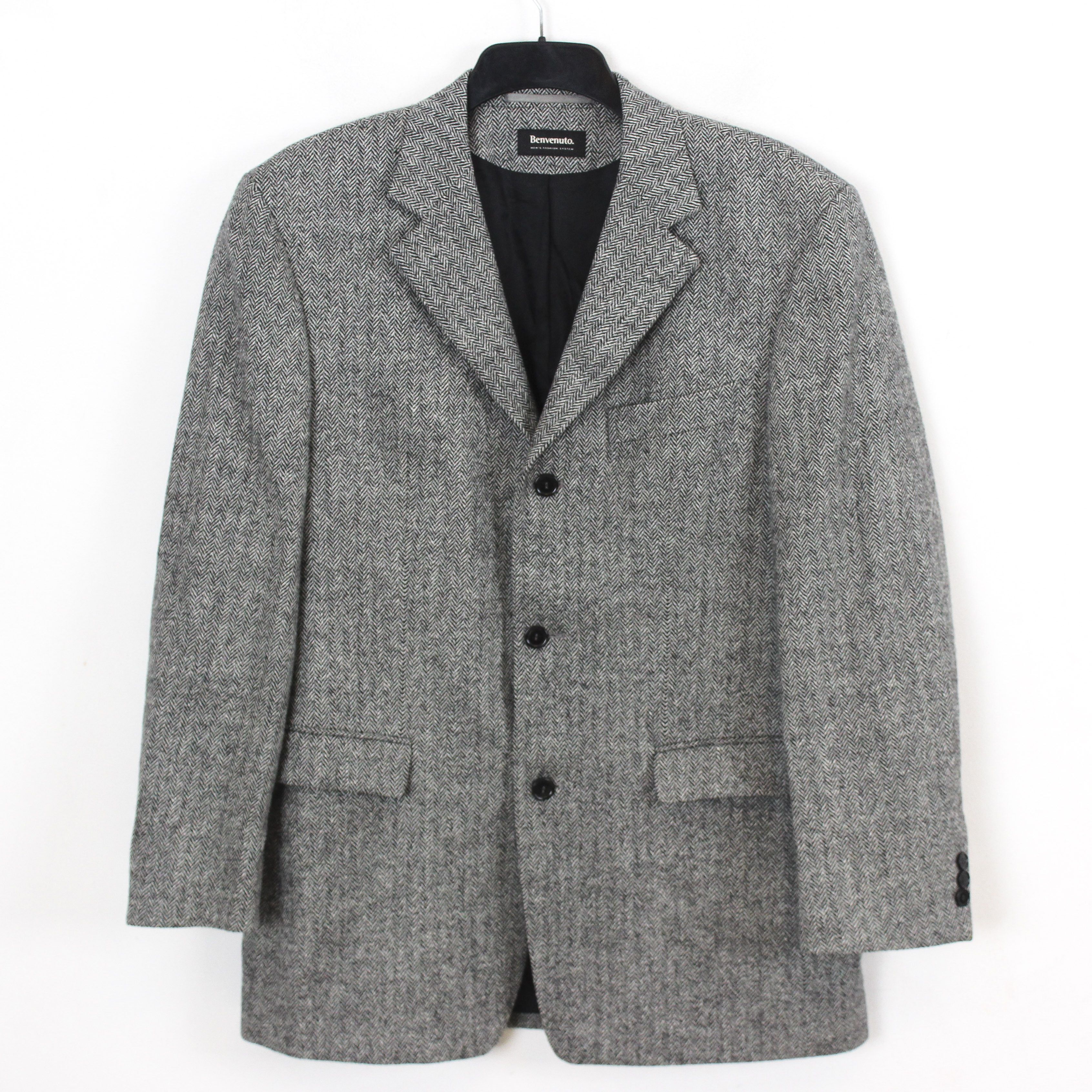 BENVENUTO. US 40 UK Cashmere Wool Tweed Blazer EU 50 Suit Jacket M Size 40R - 1 Thumbnail