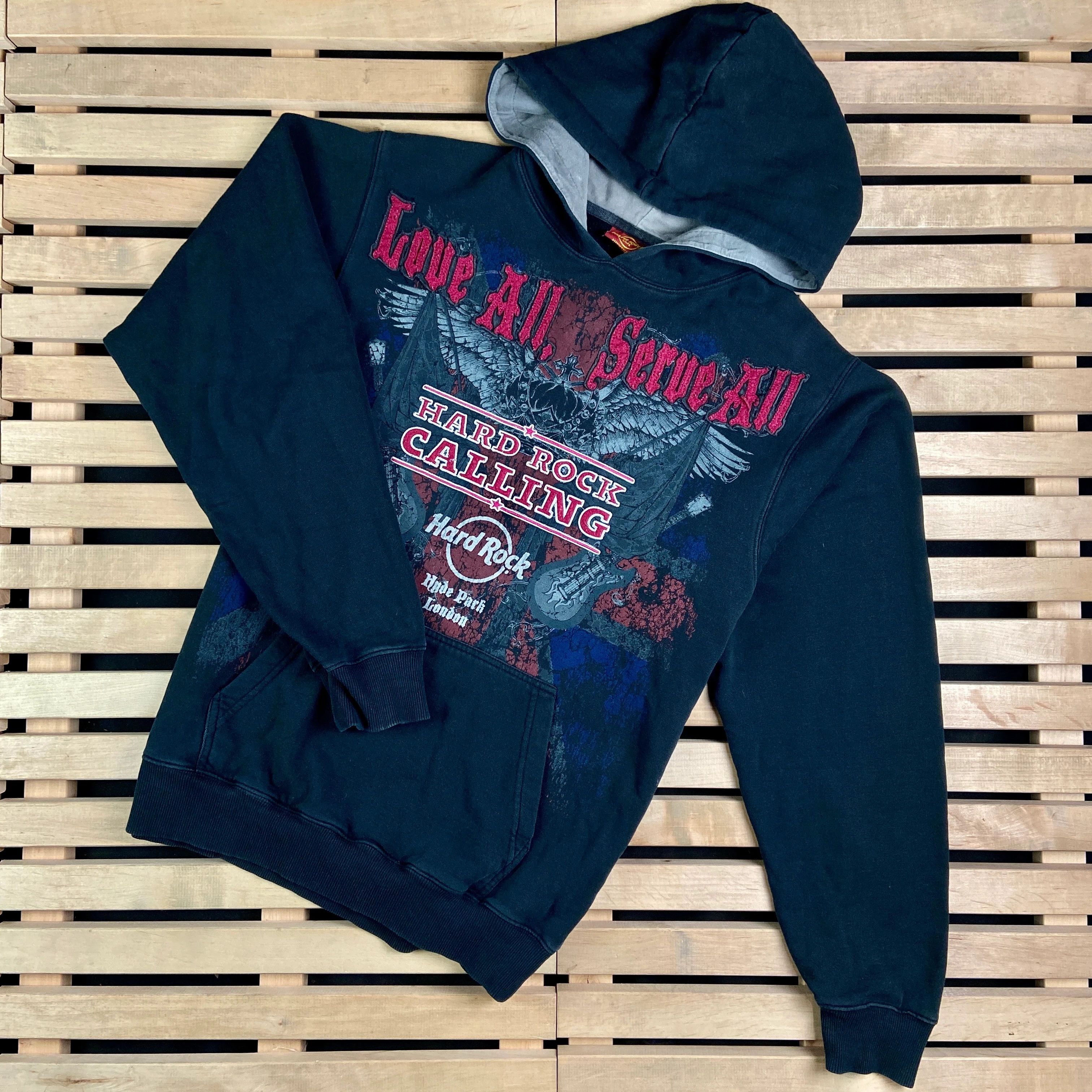 Band Tees × Hard Rock Cafe × Vintage Hoodies Vintage Hard Rock Cafe Love All Serue London Size M Size US M / EU 48-50 / 2 - 1 Thumbnail