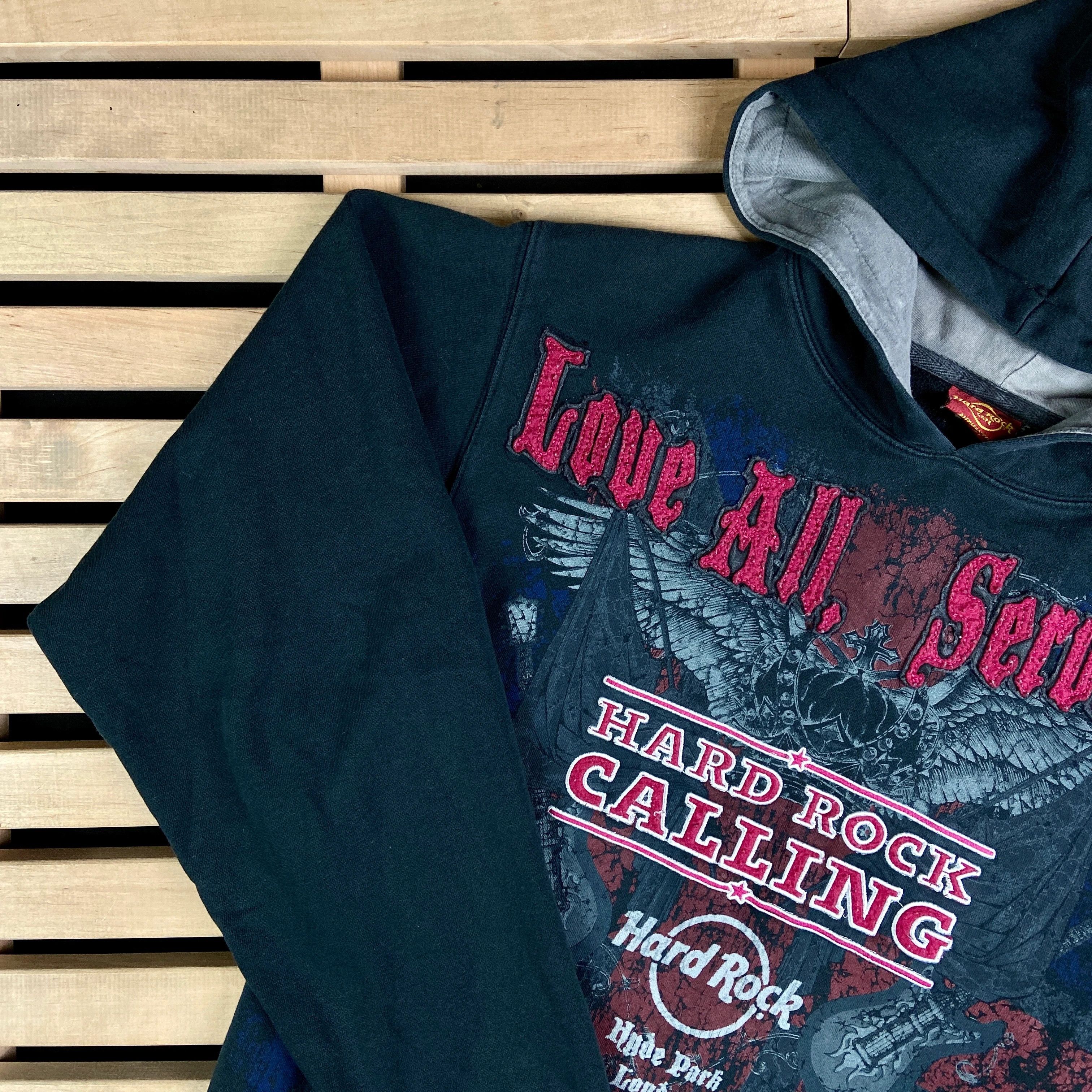 Band Tees × Hard Rock Cafe × Vintage Hoodies Vintage Hard Rock Cafe Love All Serue London Size M Size US M / EU 48-50 / 2 - 4 Thumbnail
