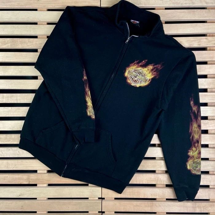 Band Tees × Harley Davidson × Vintage Hoodies Vintage Harley Davidson Westpoint Full Zip Size M Size US M / EU 48-50 / 2 - 1 Thumbnail