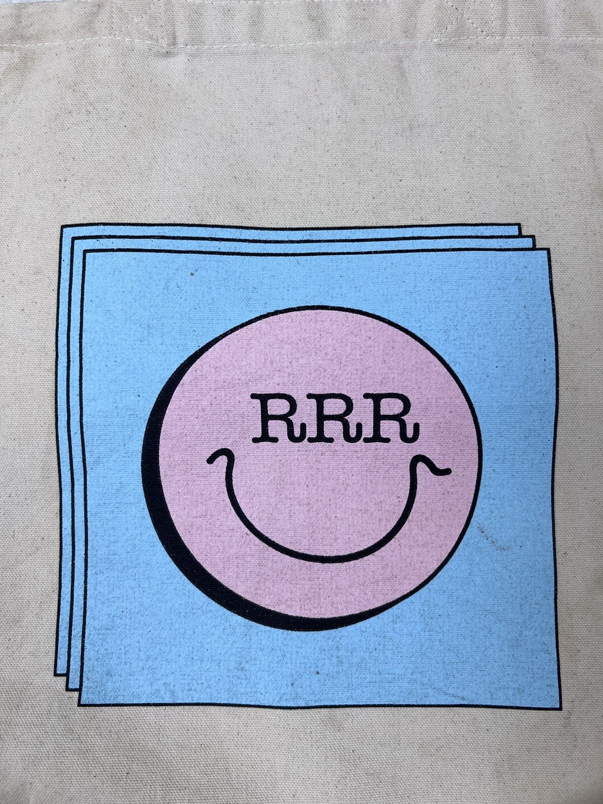 Vintage Vintage Smiley Canvas Tote Bag Size ONE SIZE - 2 Thumbnail