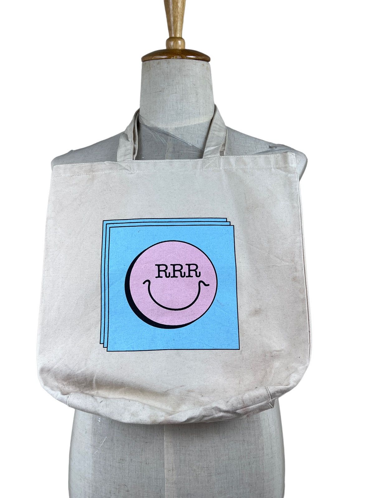Vintage Vintage Smiley Canvas Tote Bag Size ONE SIZE - 1 Thumbnail