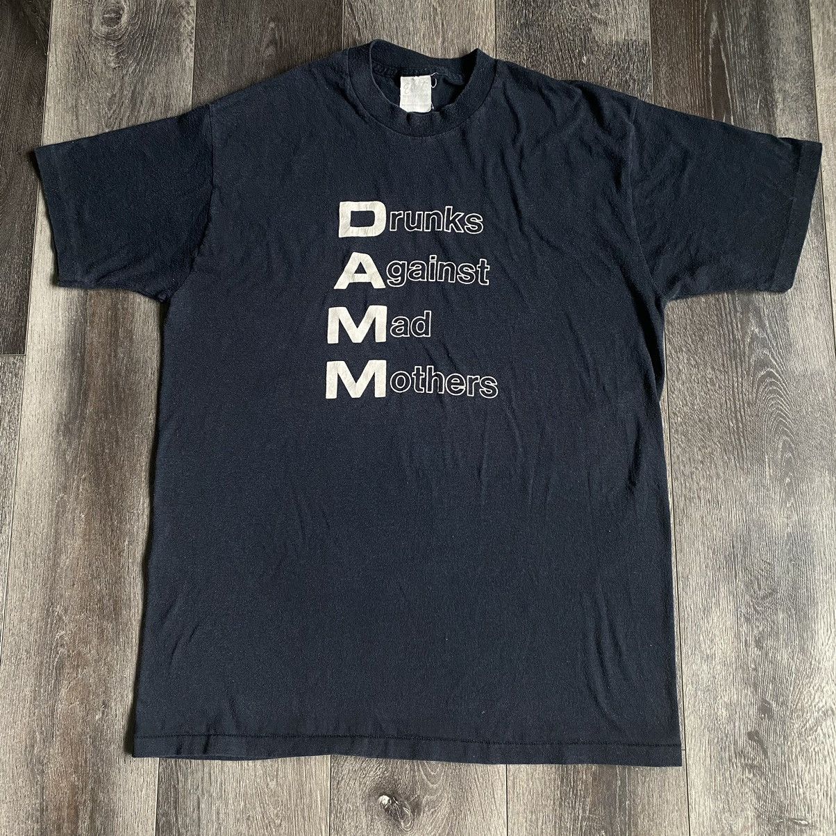 Vintage Vintage 1980s Drunks Against Mad Mothers Parody Logo T Shirt Size US L / EU 52-54 / 3 - 2 Thumbnail