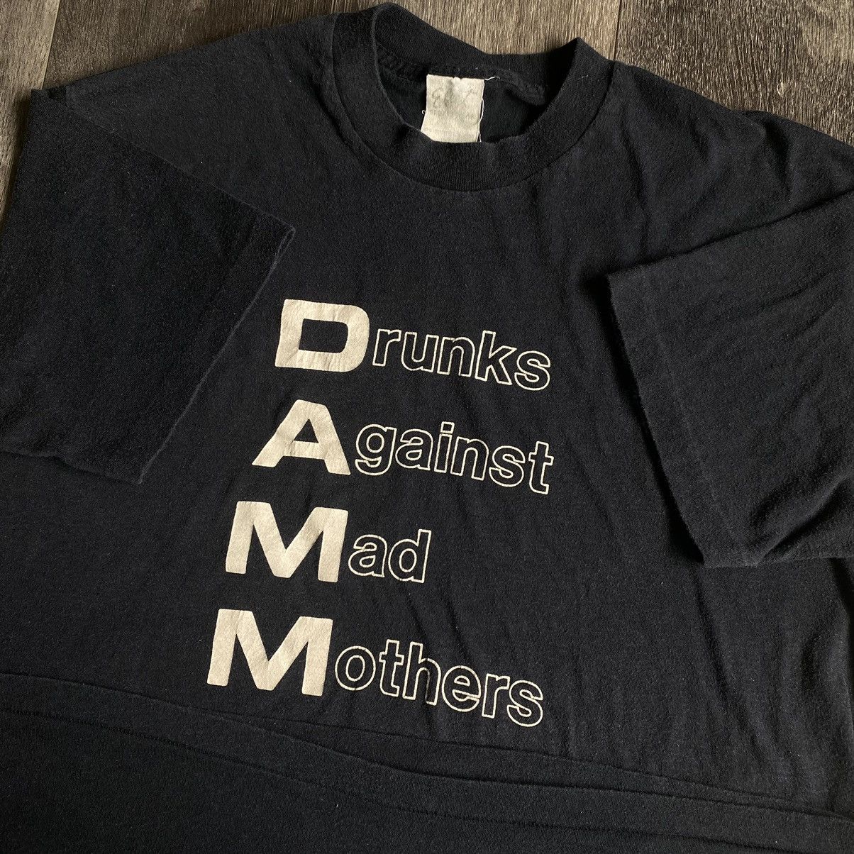 Vintage Vintage 1980s Drunks Against Mad Mothers Parody Logo T Shirt Size US L / EU 52-54 / 3 - 3 Thumbnail