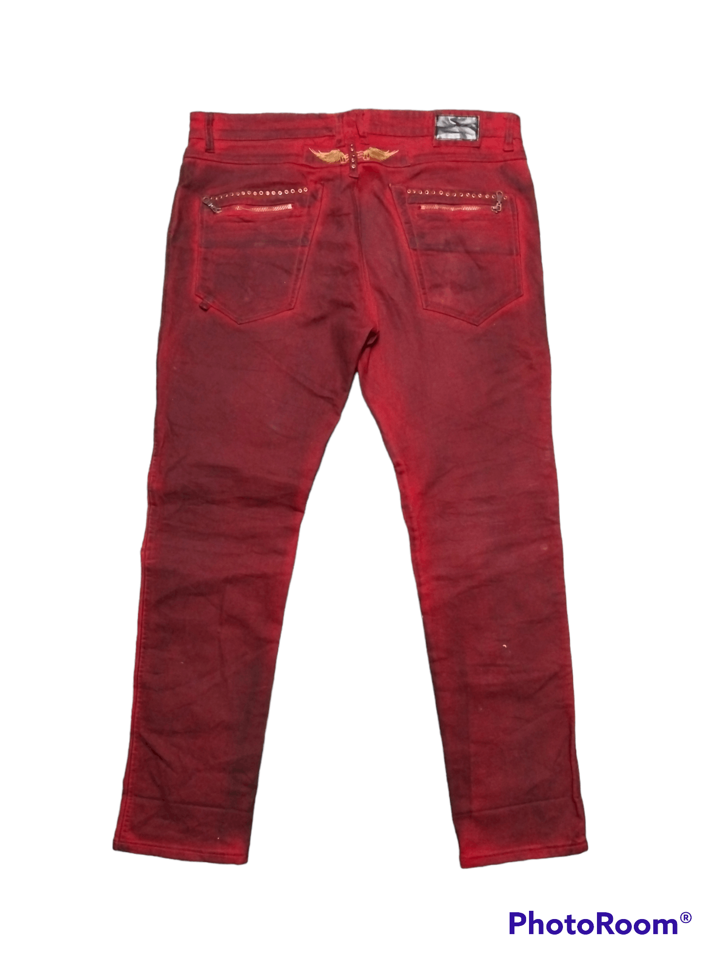 Japanese Brand ROBINS JEANS DISTRESSED ZIPPER BIKERS PANTS Size US 38 / EU 54 - 2 Thumbnail