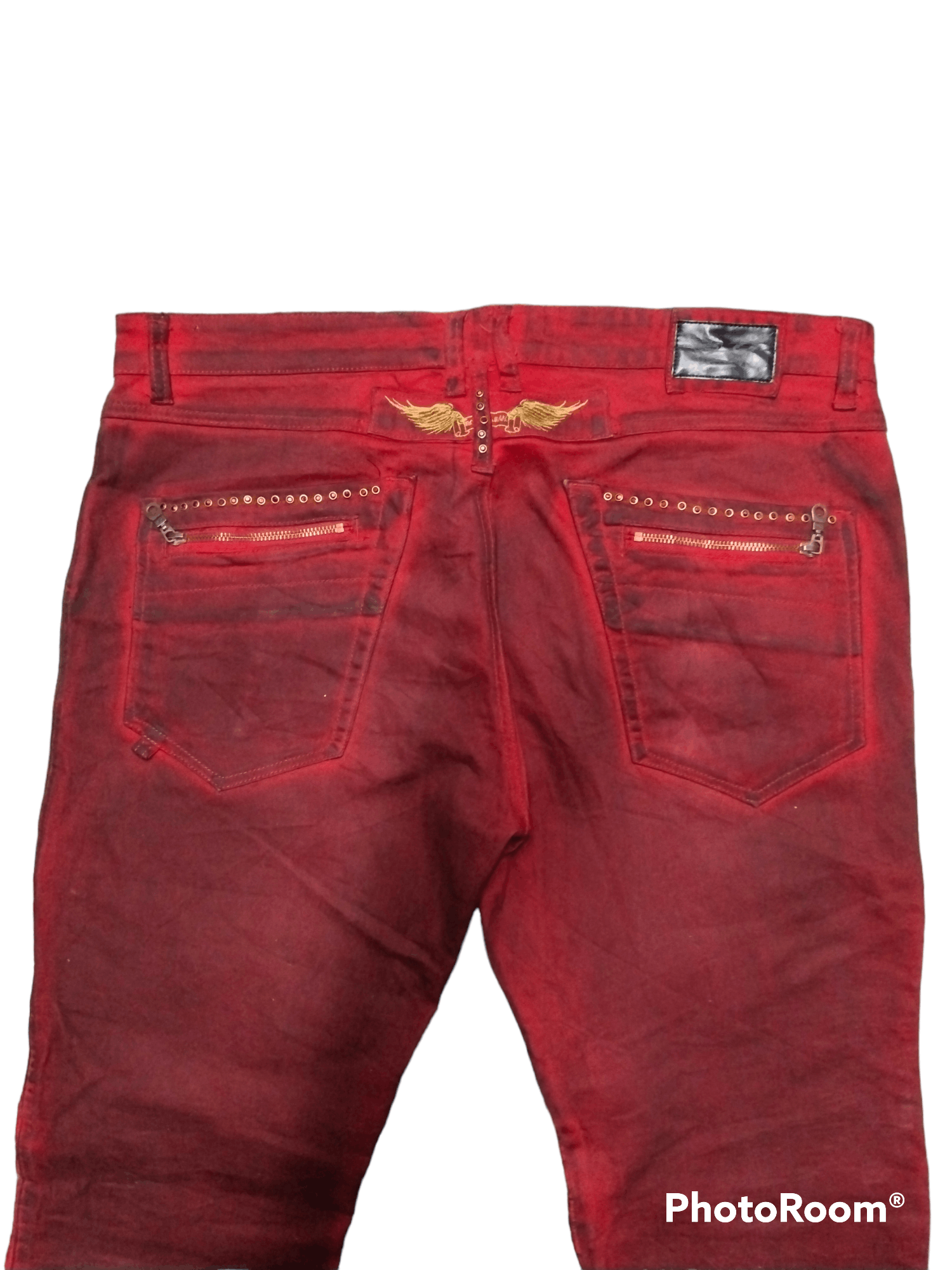 Japanese Brand ROBINS JEANS DISTRESSED ZIPPER BIKERS PANTS Size US 38 / EU 54 - 5 Thumbnail