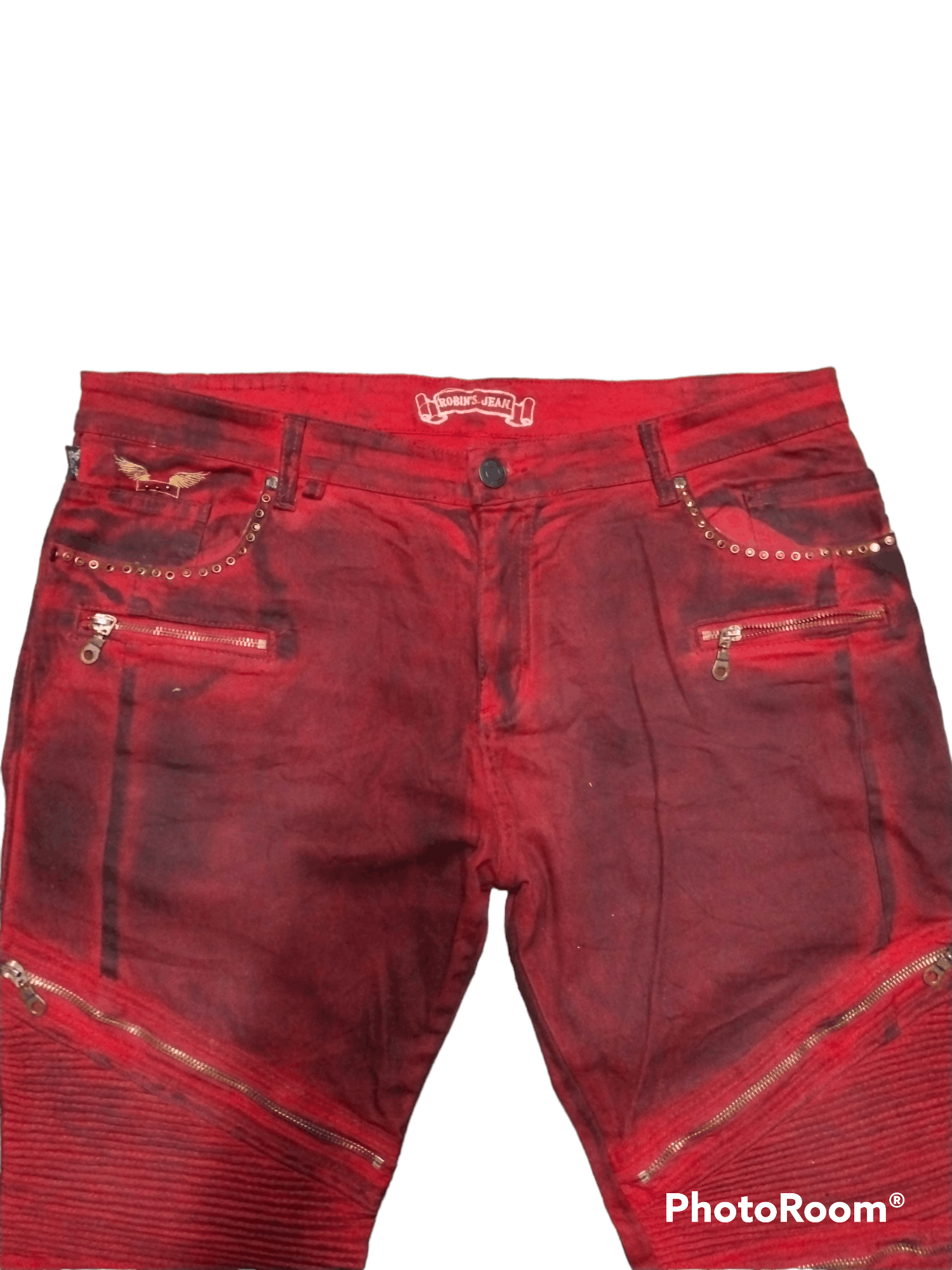 Japanese Brand ROBINS JEANS DISTRESSED ZIPPER BIKERS PANTS Size US 38 / EU 54 - 4 Thumbnail